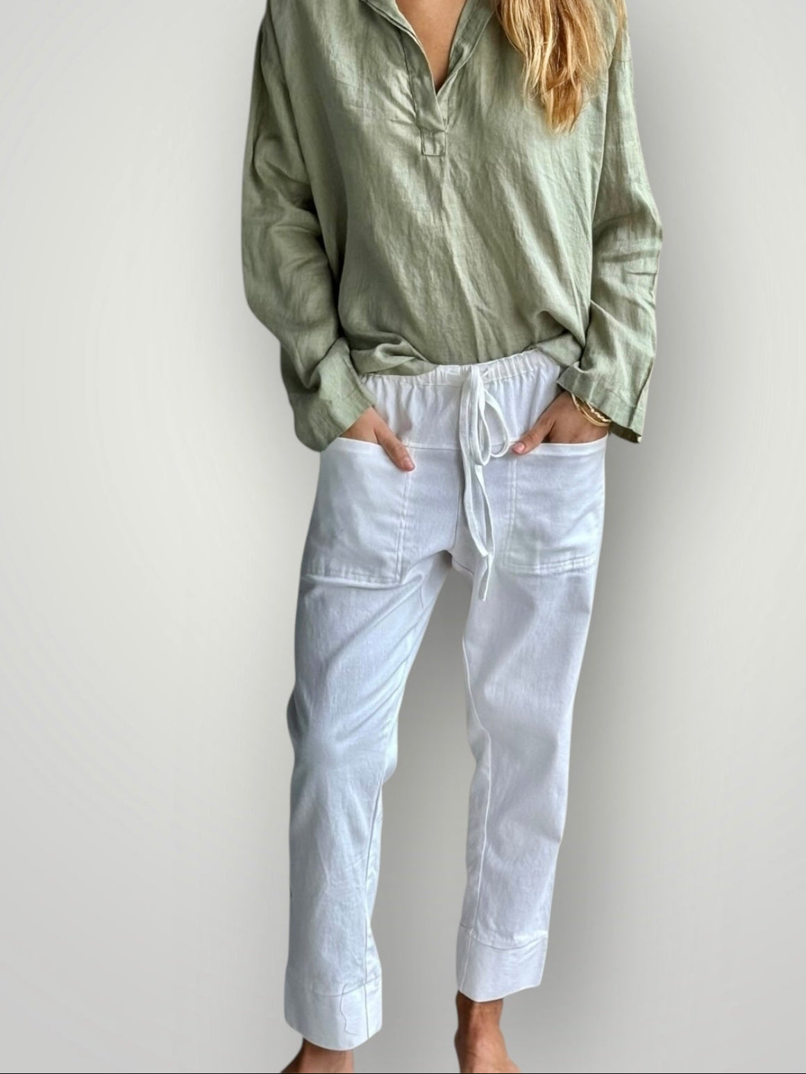 dylan pant-chalk twill cotton Apparel