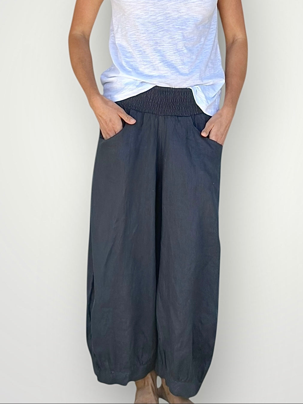 jackie pant - charcoal linen Apparel