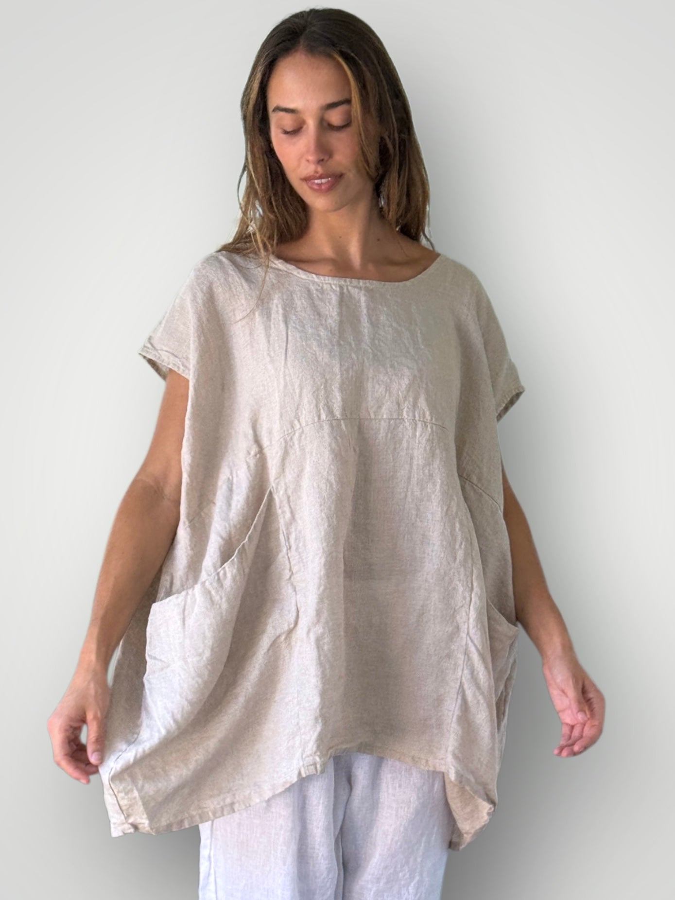 melrose top - natural linen Apparel