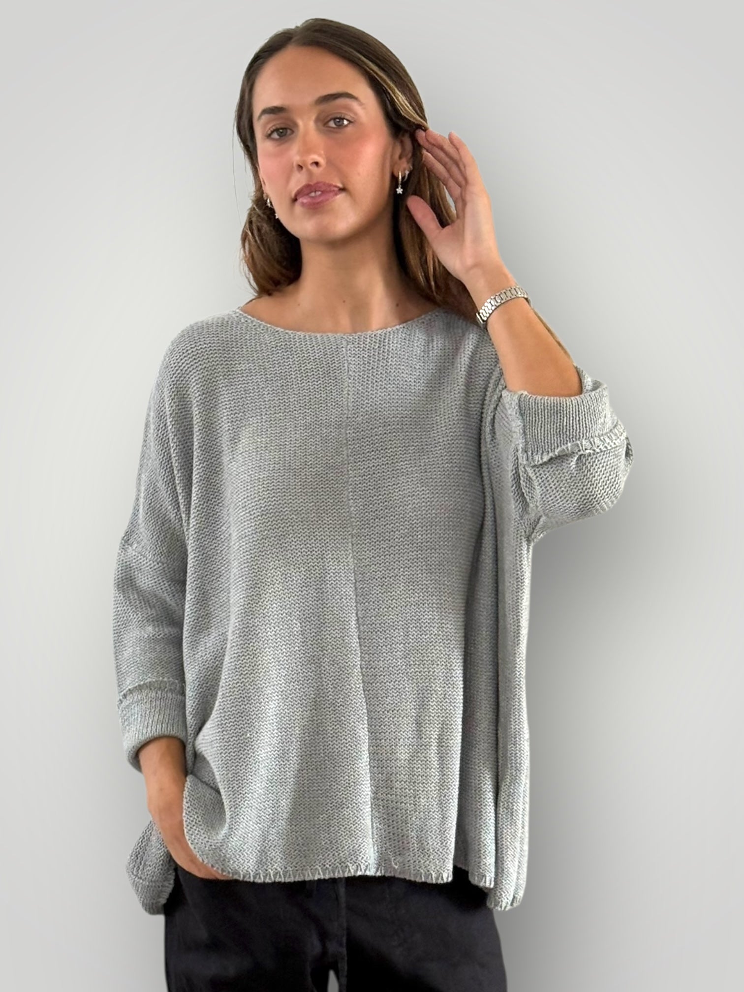 stella jersey - pebble grey cotton knit Apparel