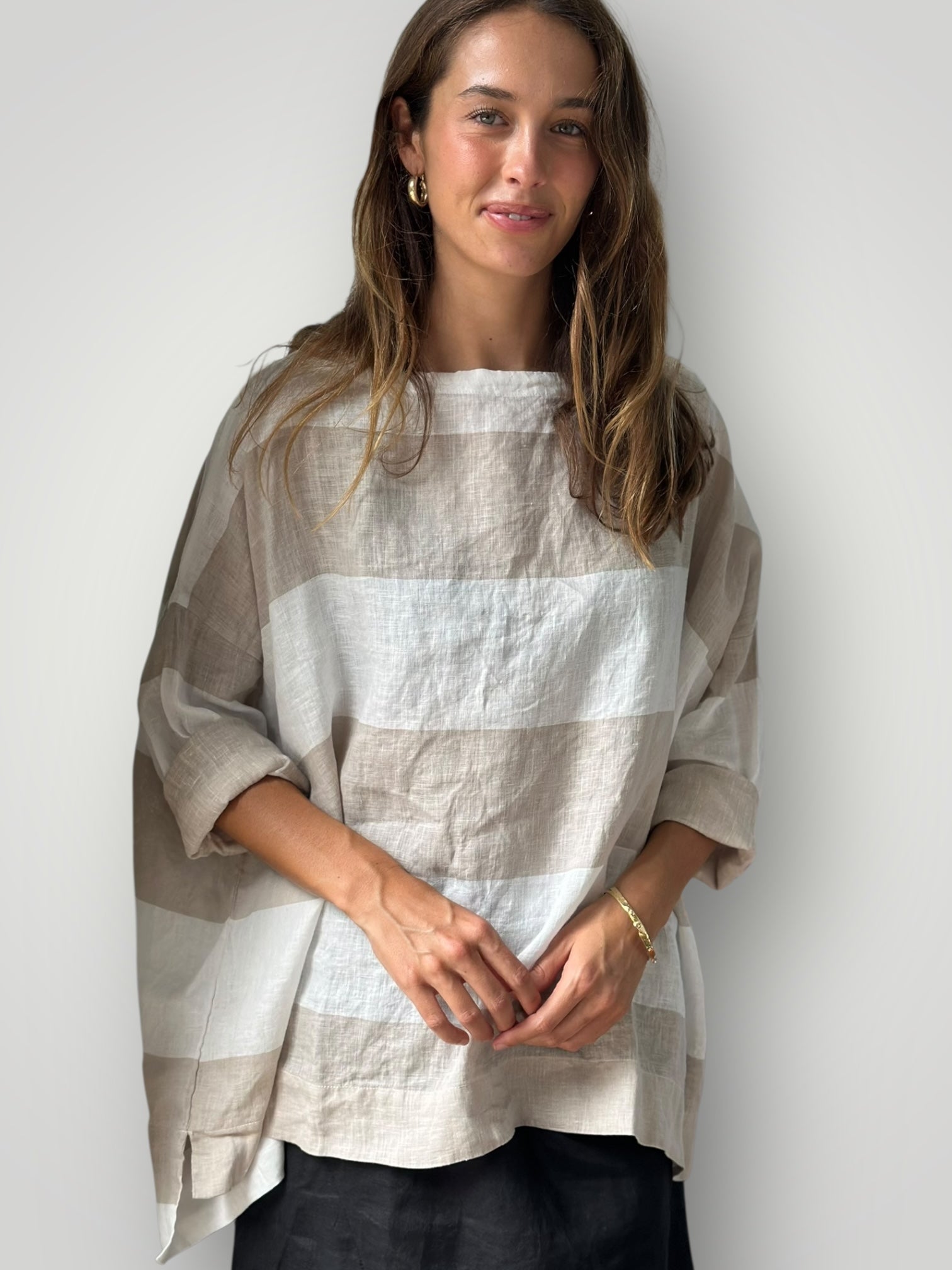 avril top - big natural stripe Apparel