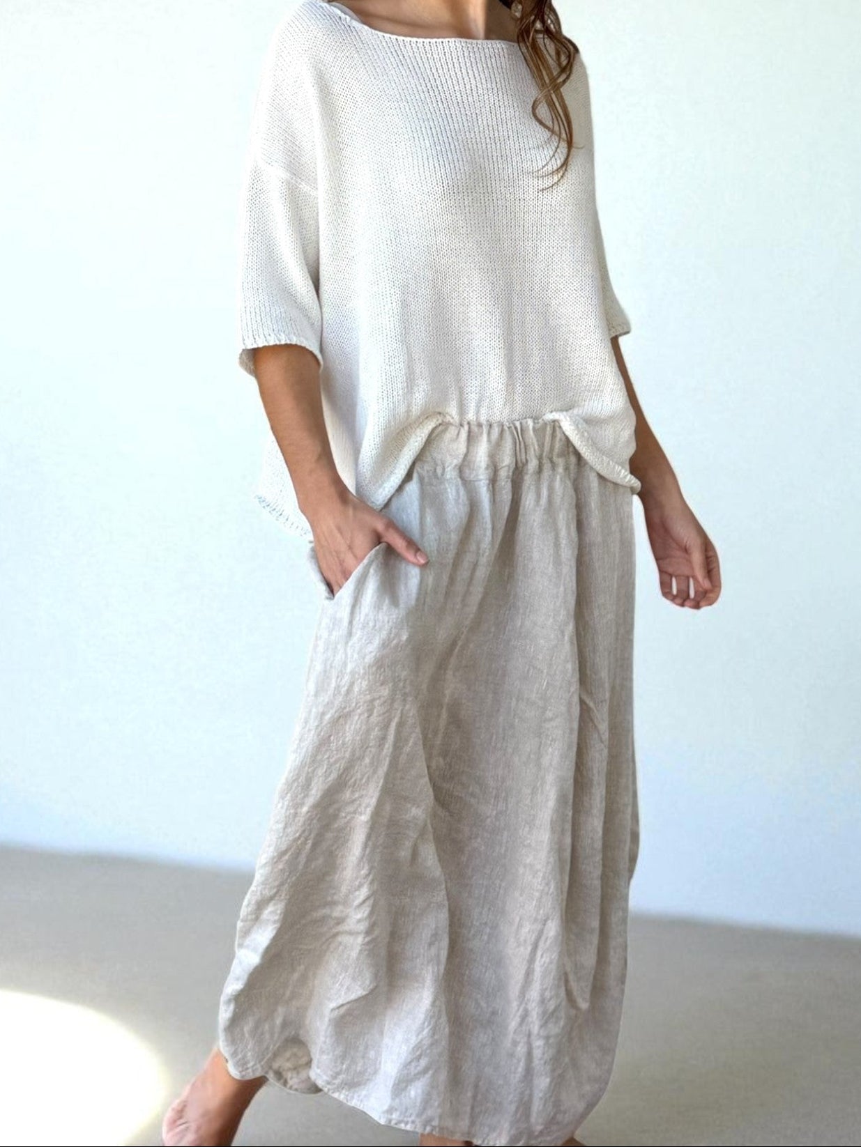 lana skirt-natural linen Apparel