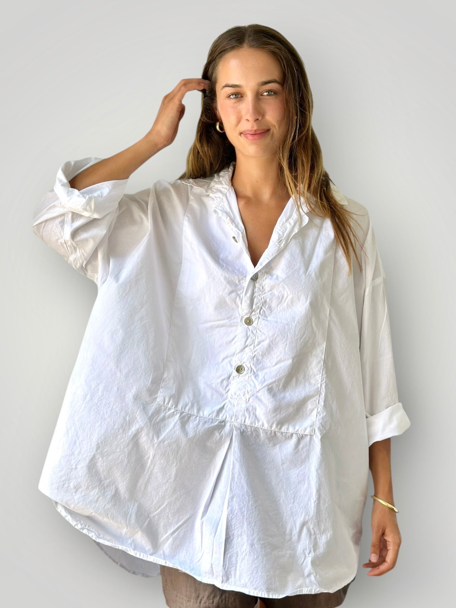 megan shirt - white cotton Apparel