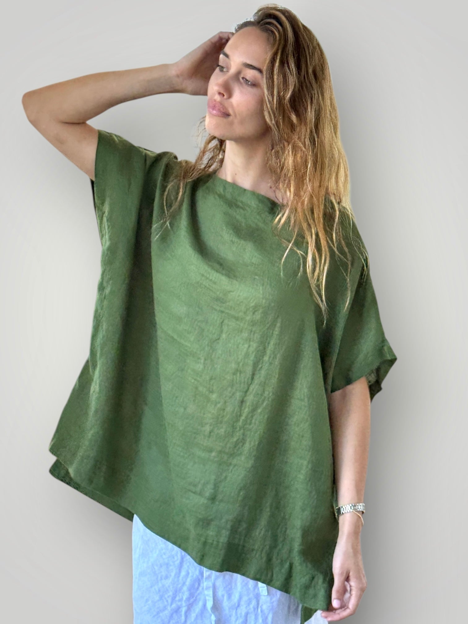 sammy top - moss linen Apparel