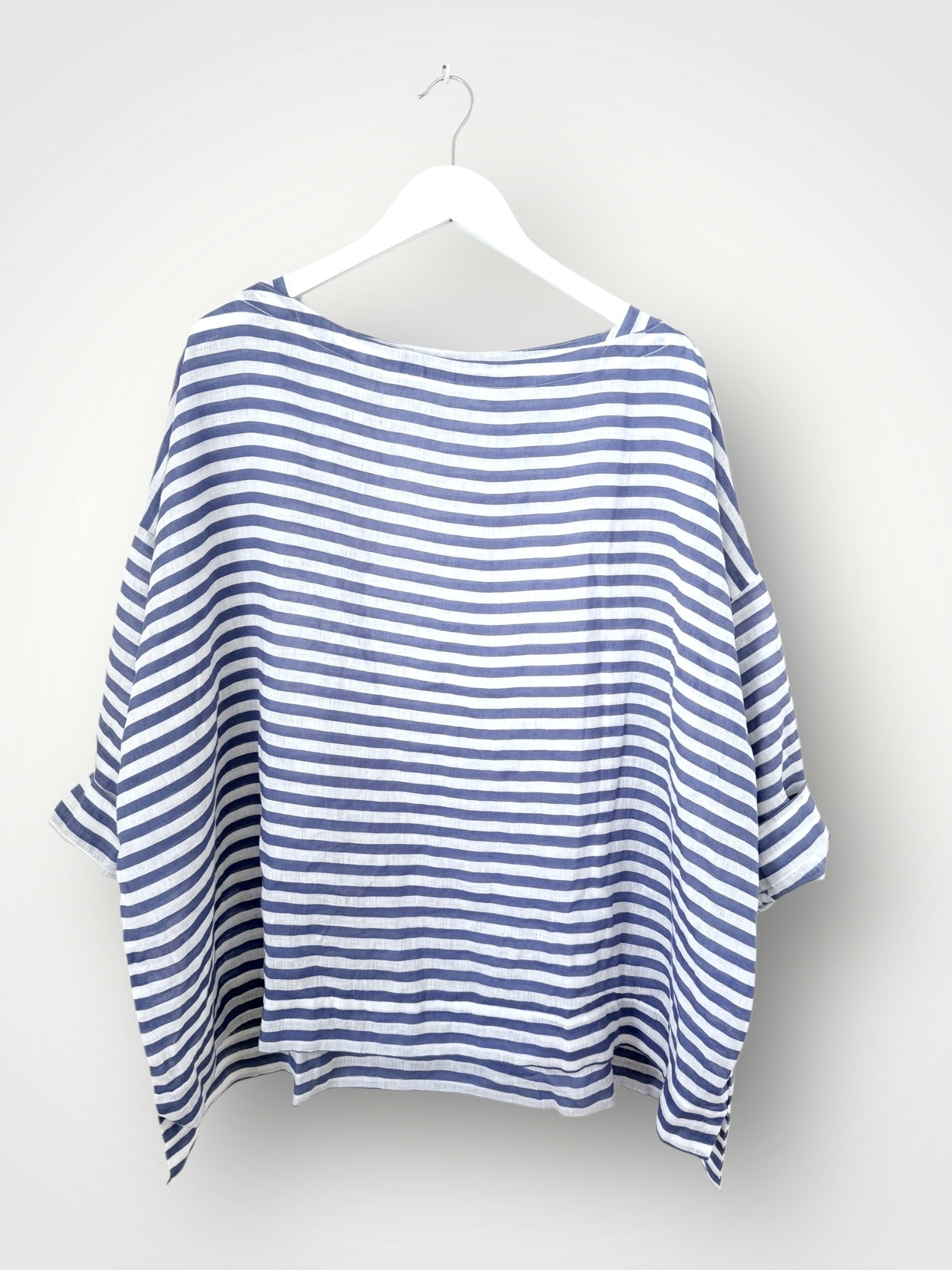 avril top - cornflower stripe linen Apparel