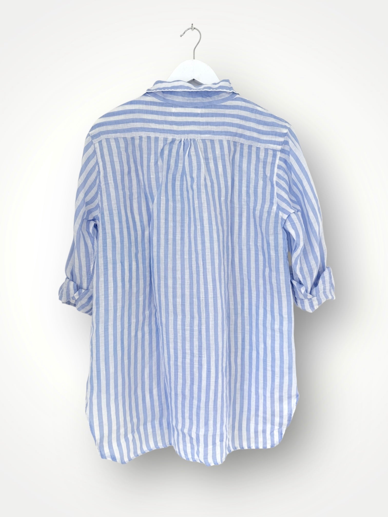 skyla shirt - soft blue stripe linen Apparel