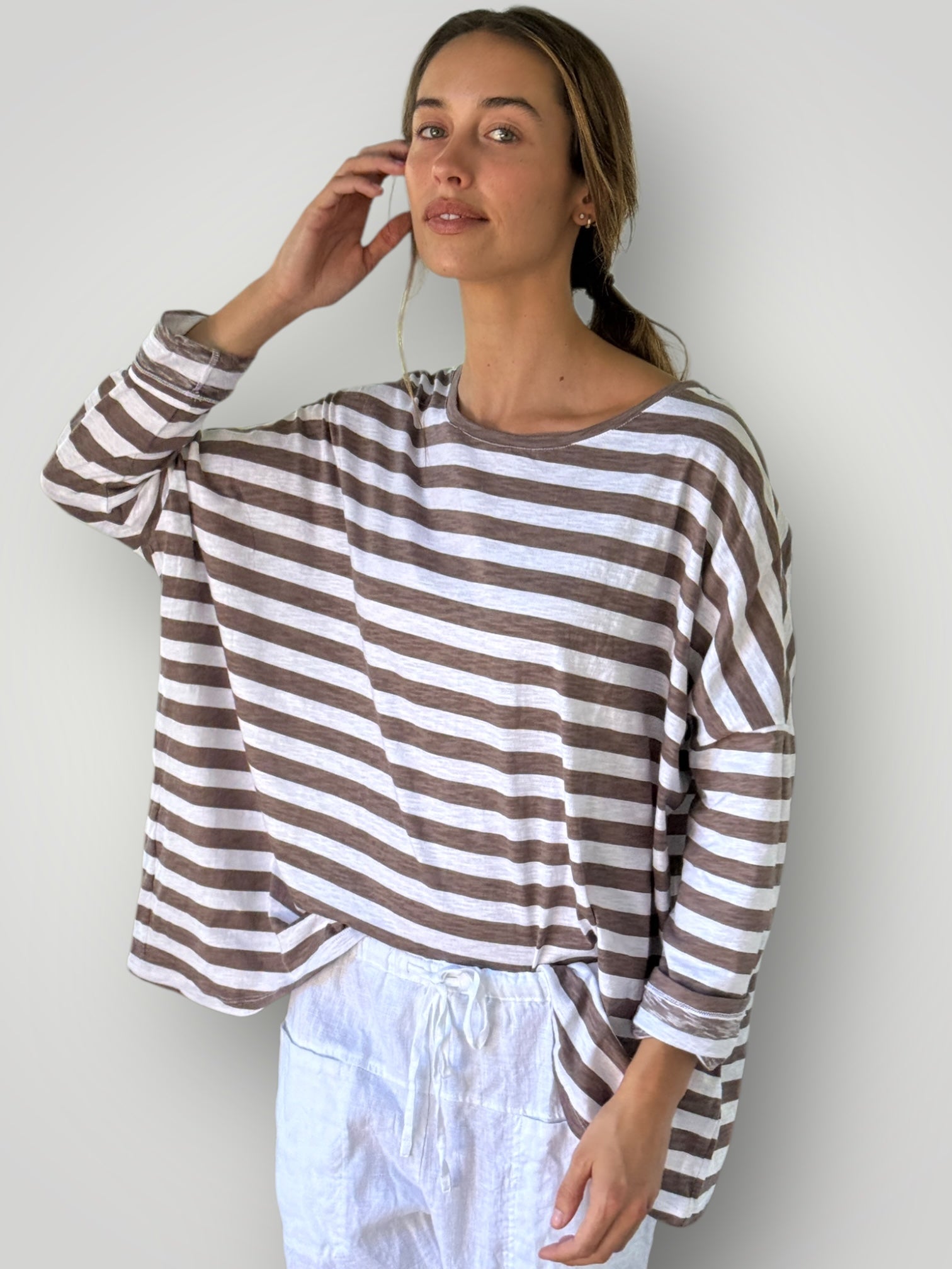 estella top-soil stripe cotton knit Apparel