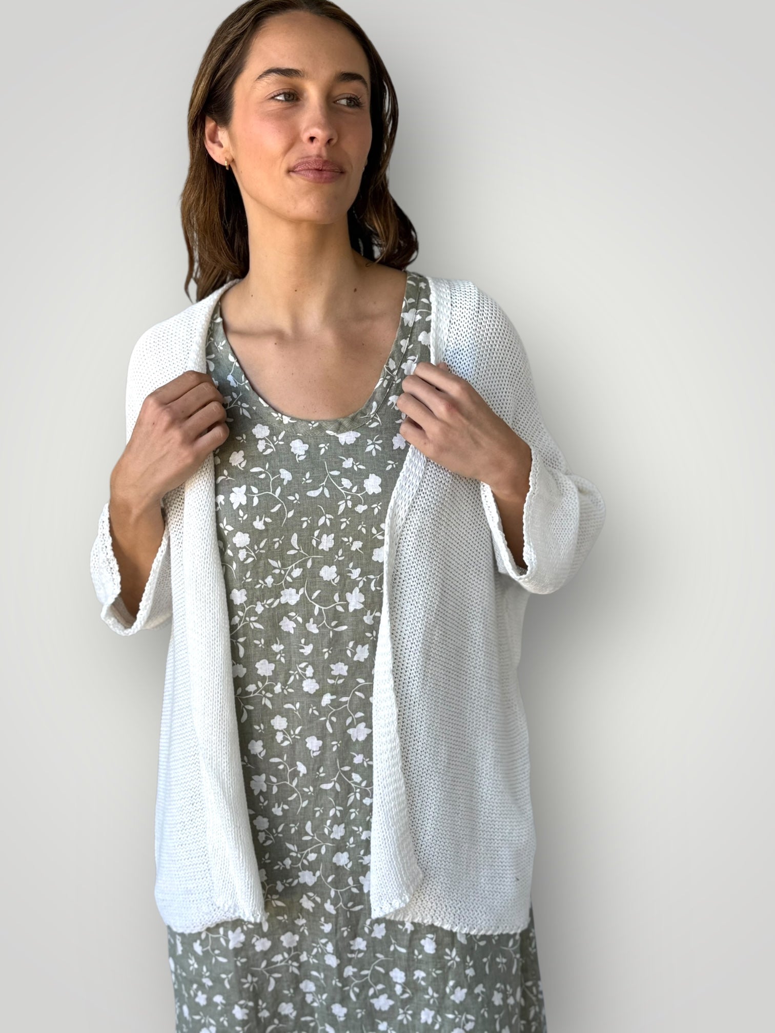 Cotton kimono knit-warm white