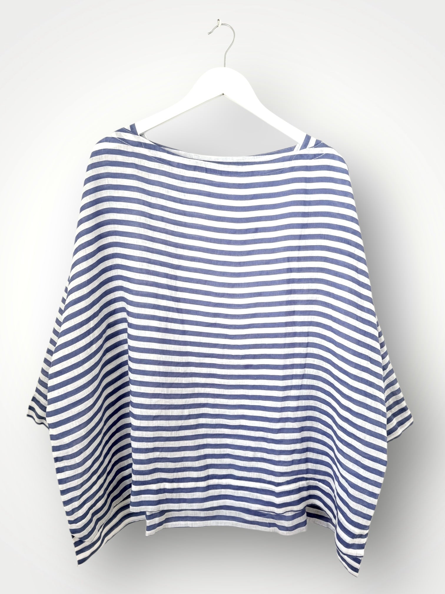 avril top - cornflower stripe linen Apparel