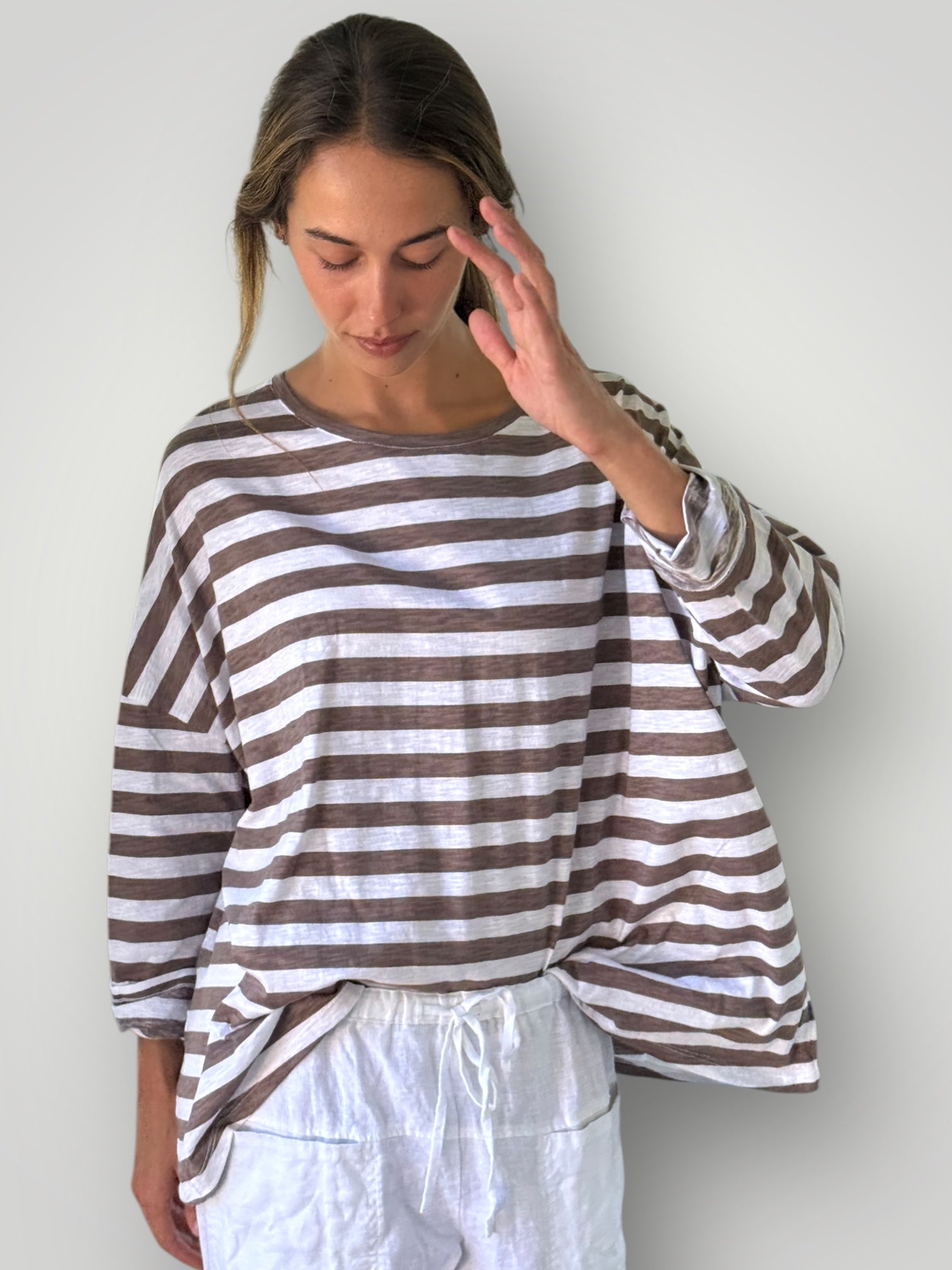 estella top-soil stripe cotton knit Apparel