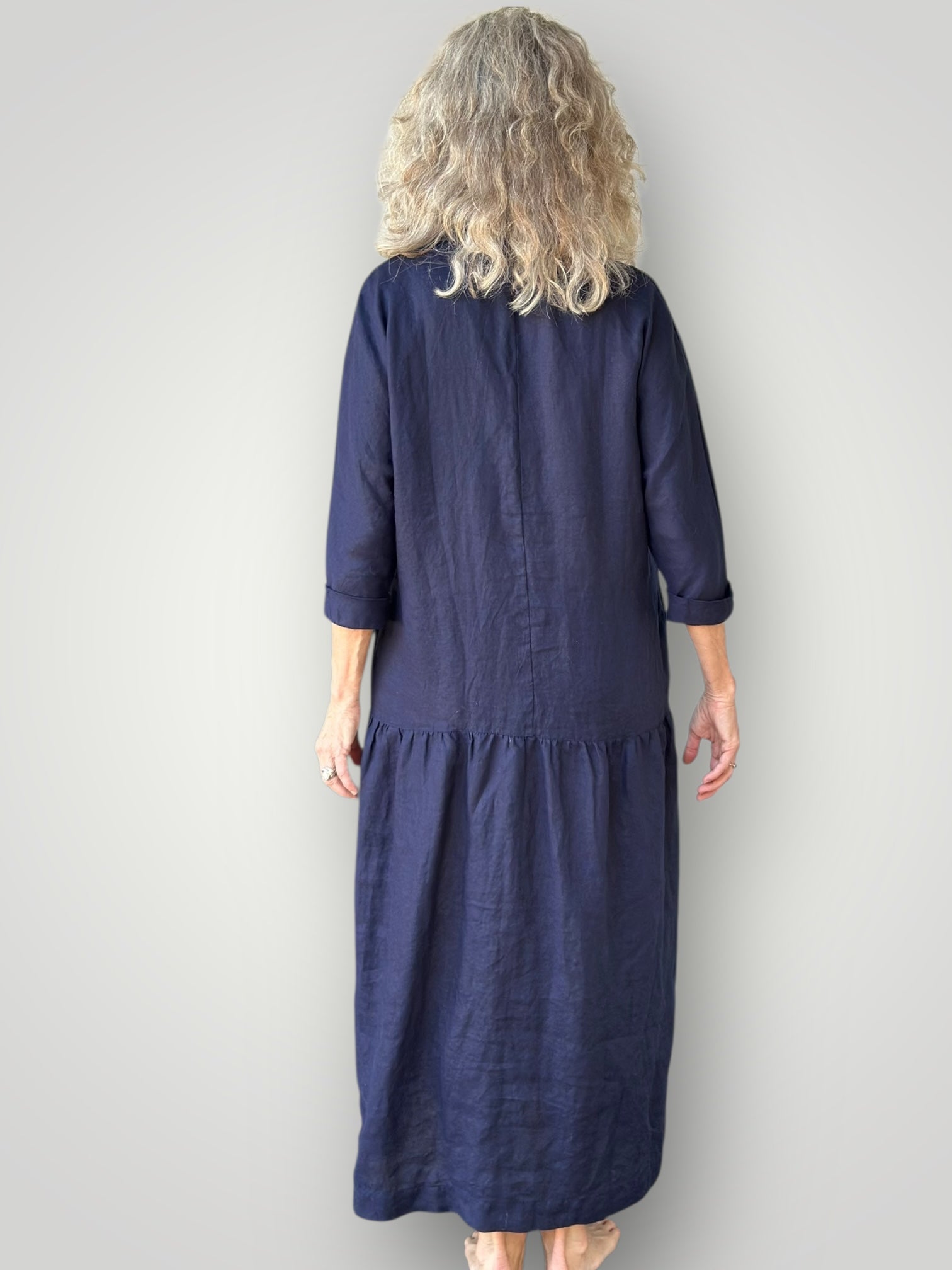 vivienne dress - indigo linen Apparel