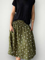 lola skirt - army spot linen Apparel
