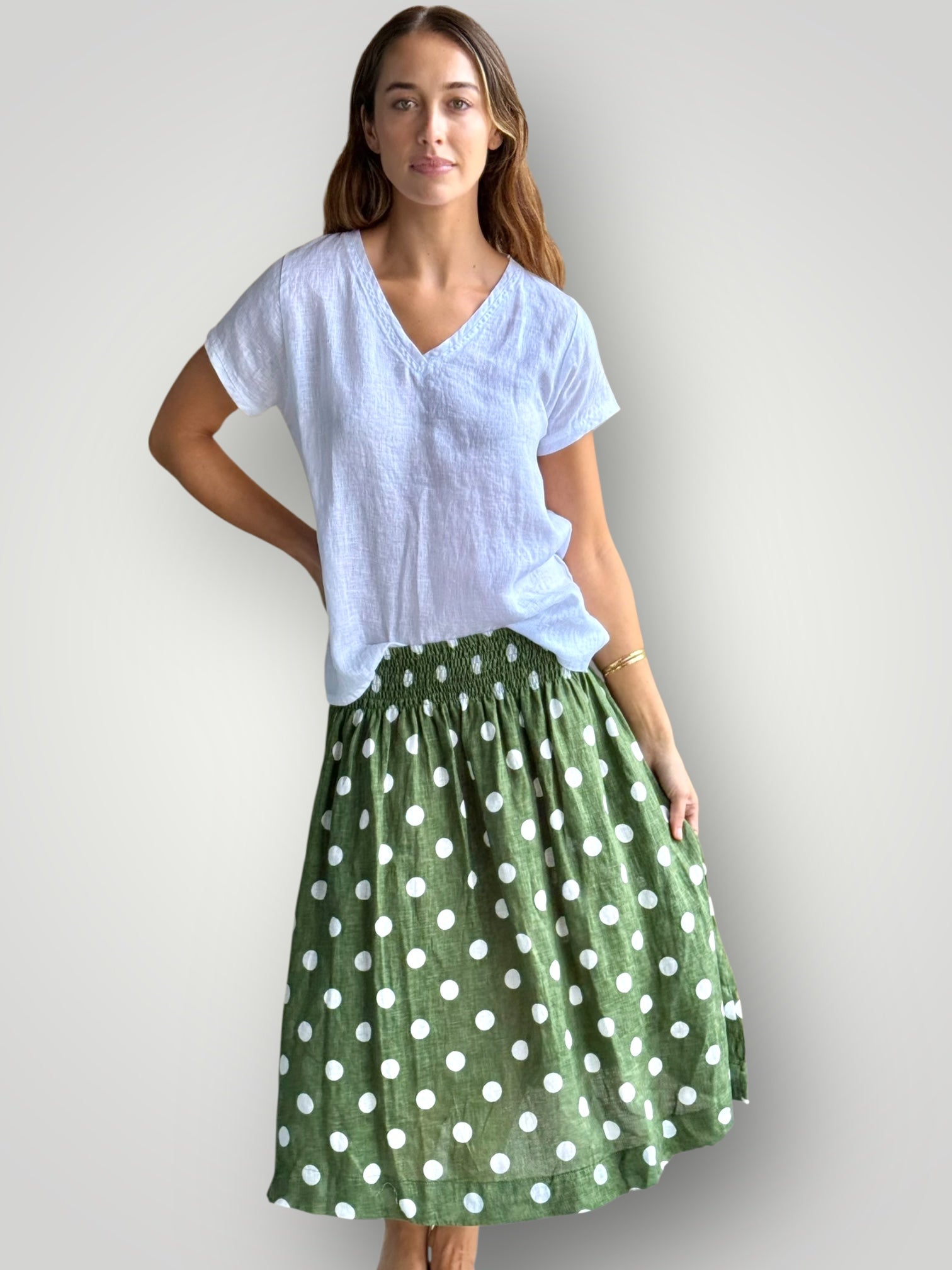 lola skirt - moss spot Apparel