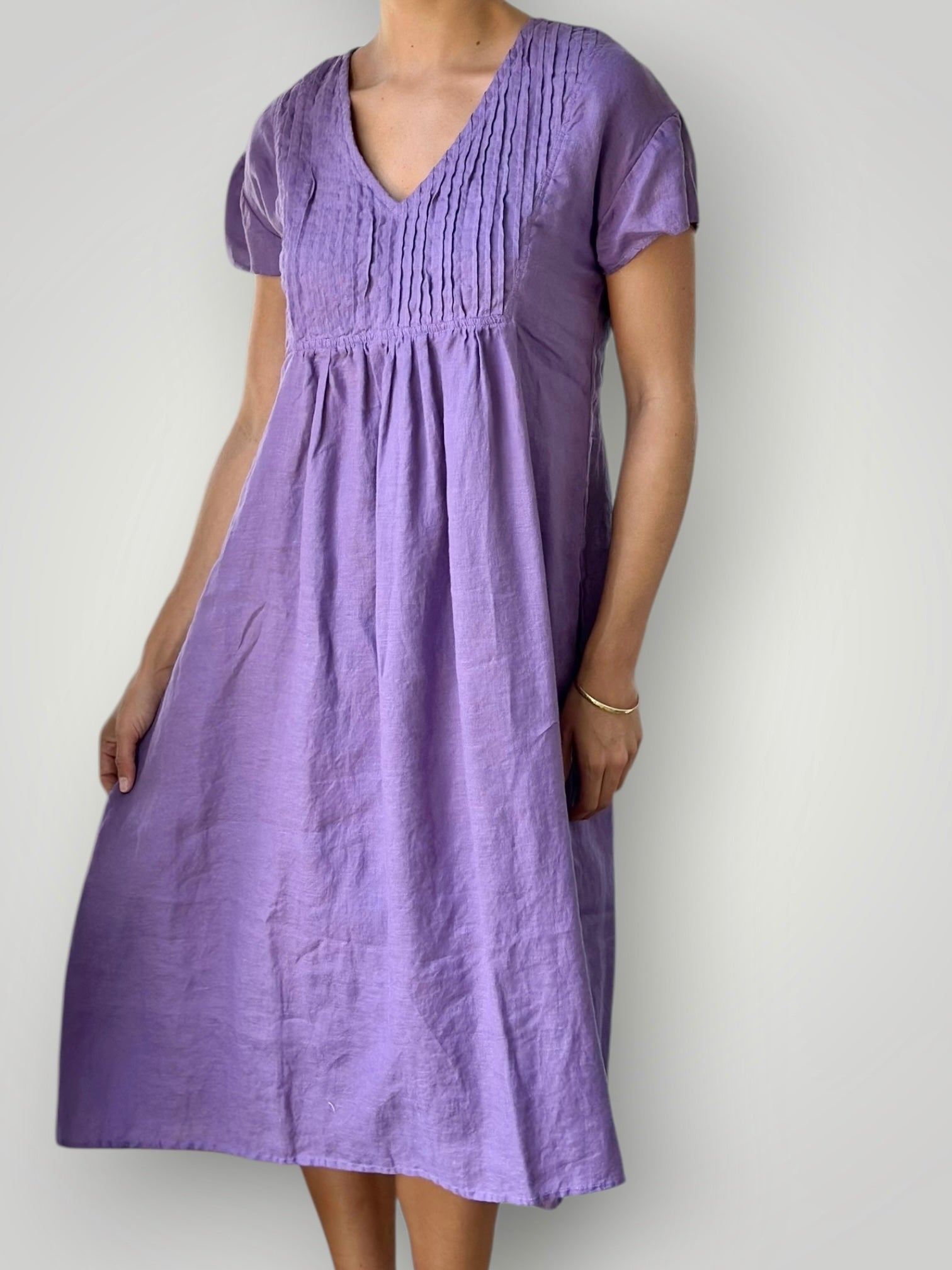 nellie dress-orchid linen