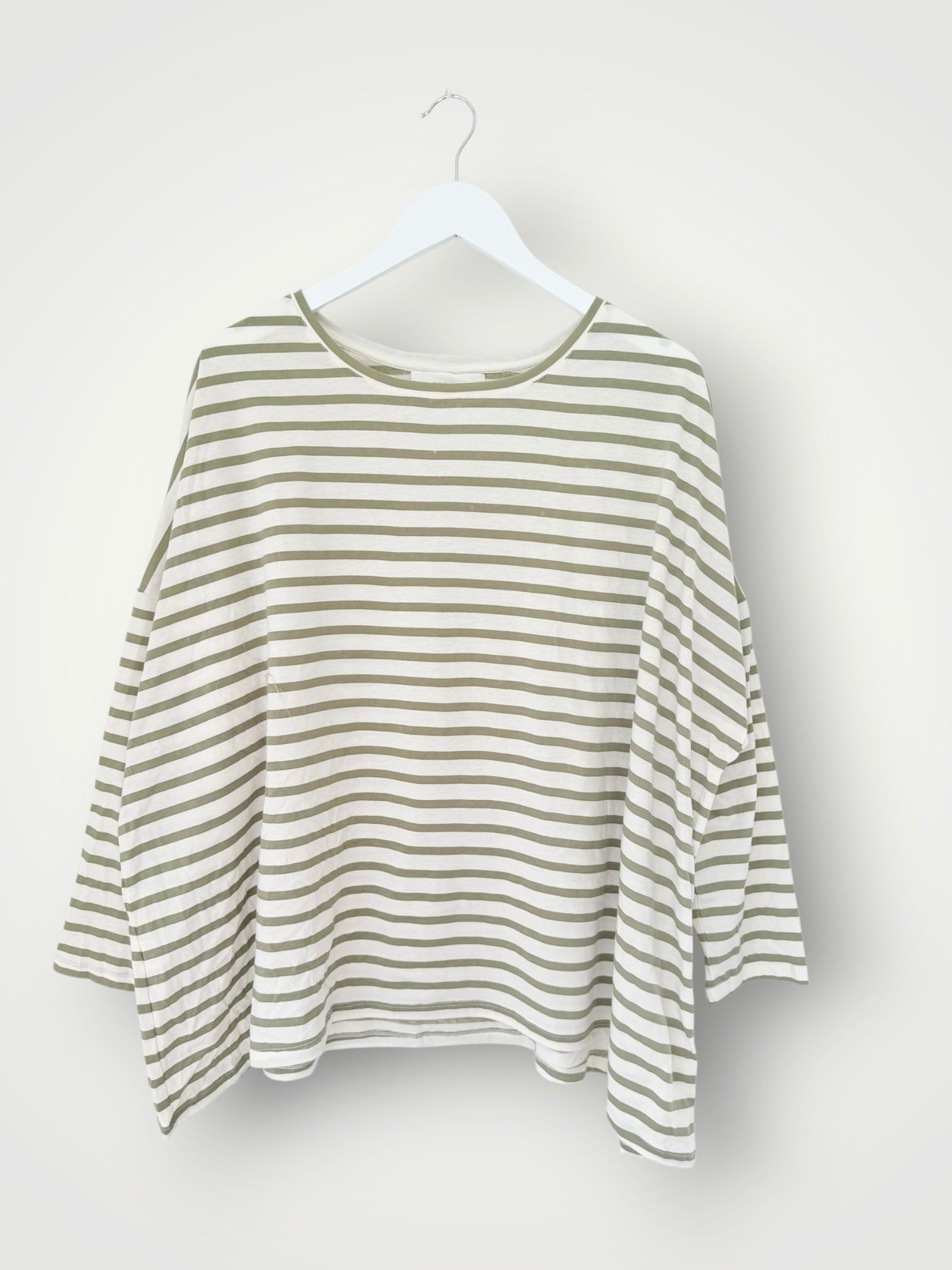 estella top-sage stripe cotton Apparel