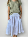 lola skirt-white linen Apparel