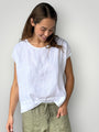 emma top - white linen Apparel