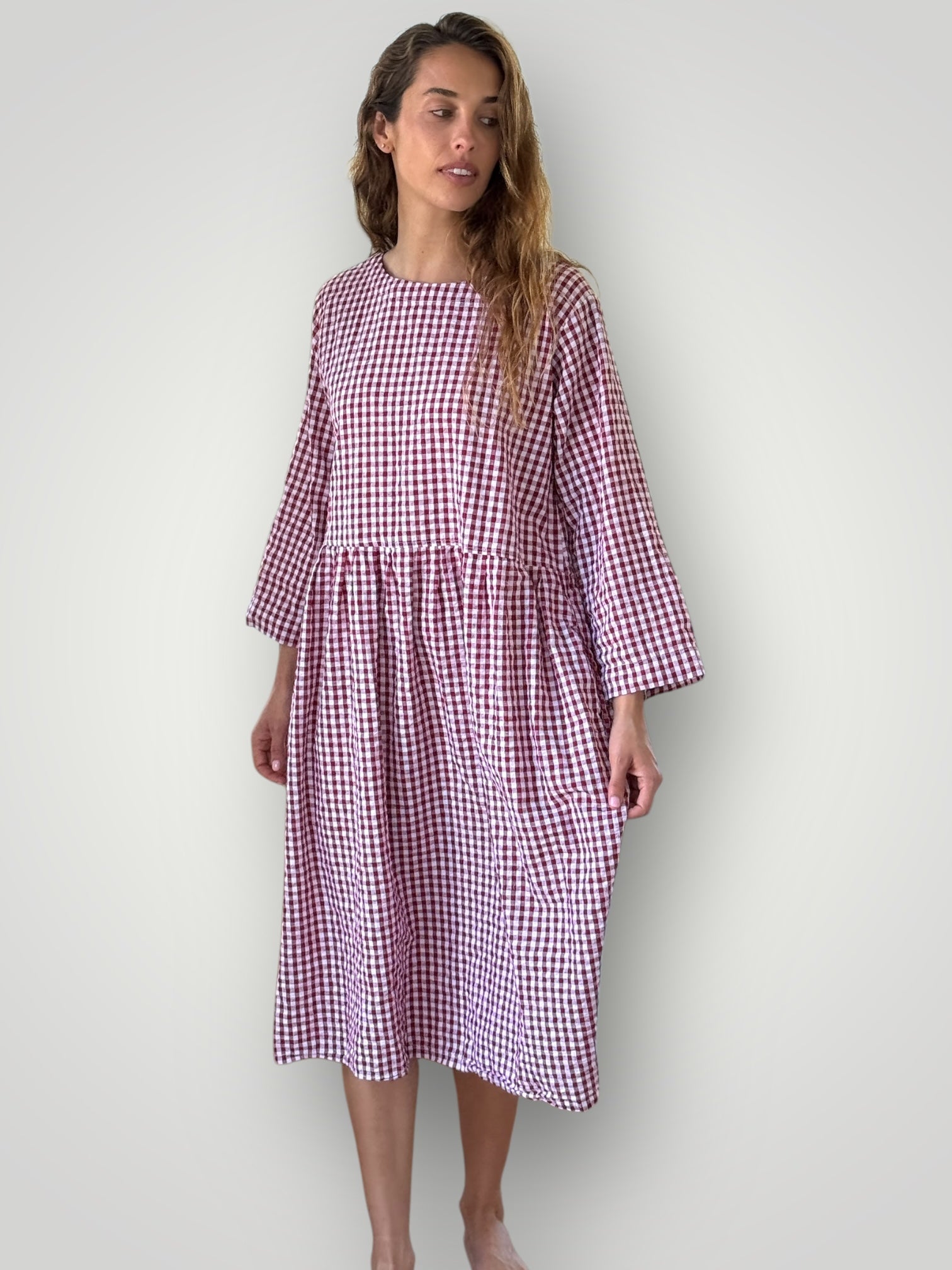 april dress - red gingham cotton Apparel