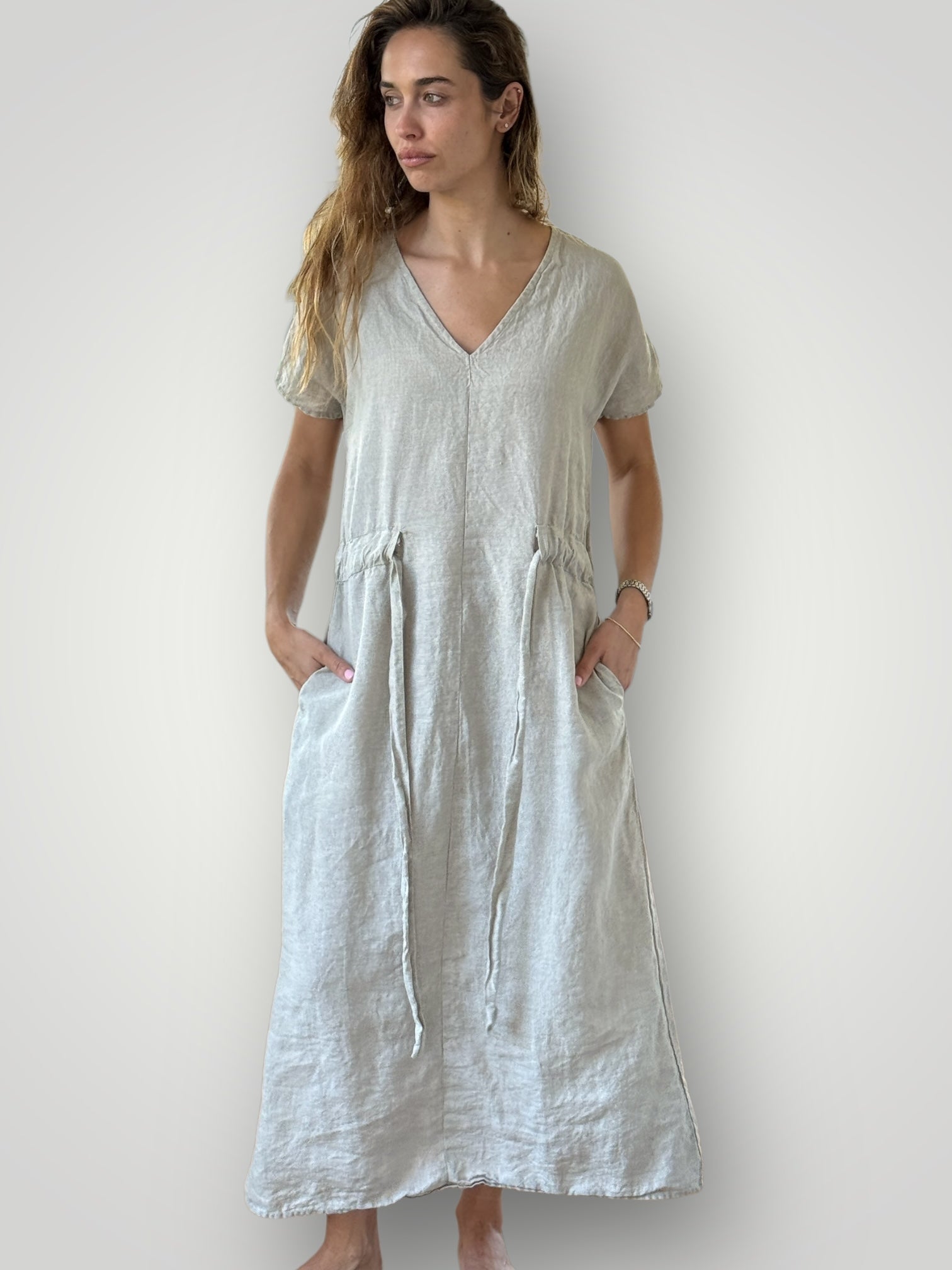 harper dress - natural linen Apparel