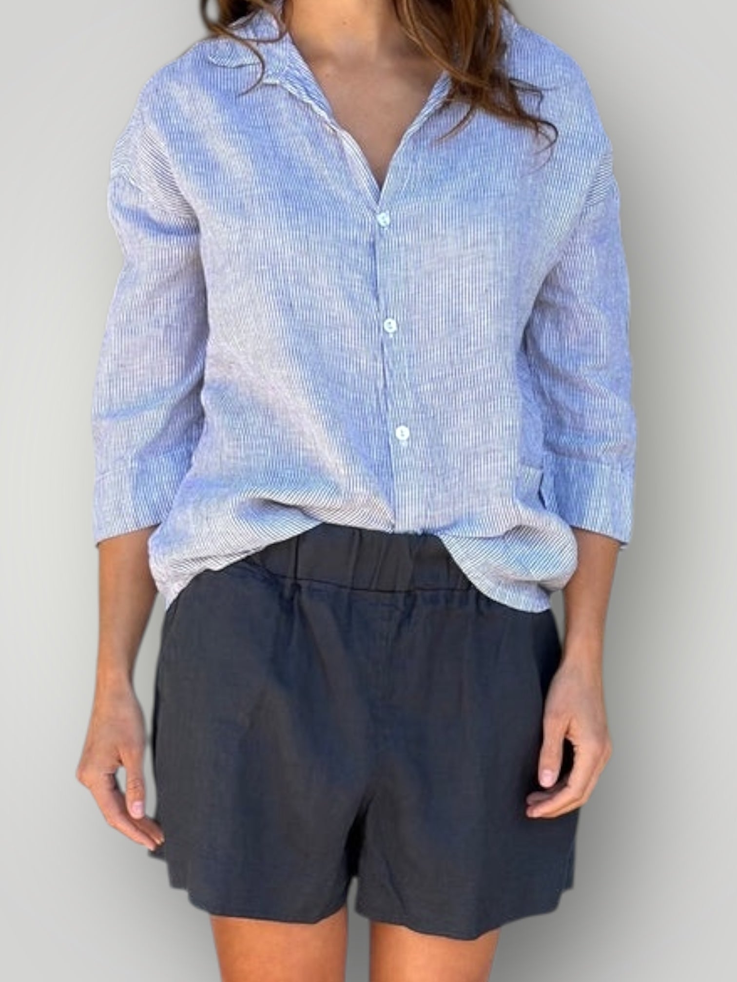 abbey short - charcoal linen Apparel