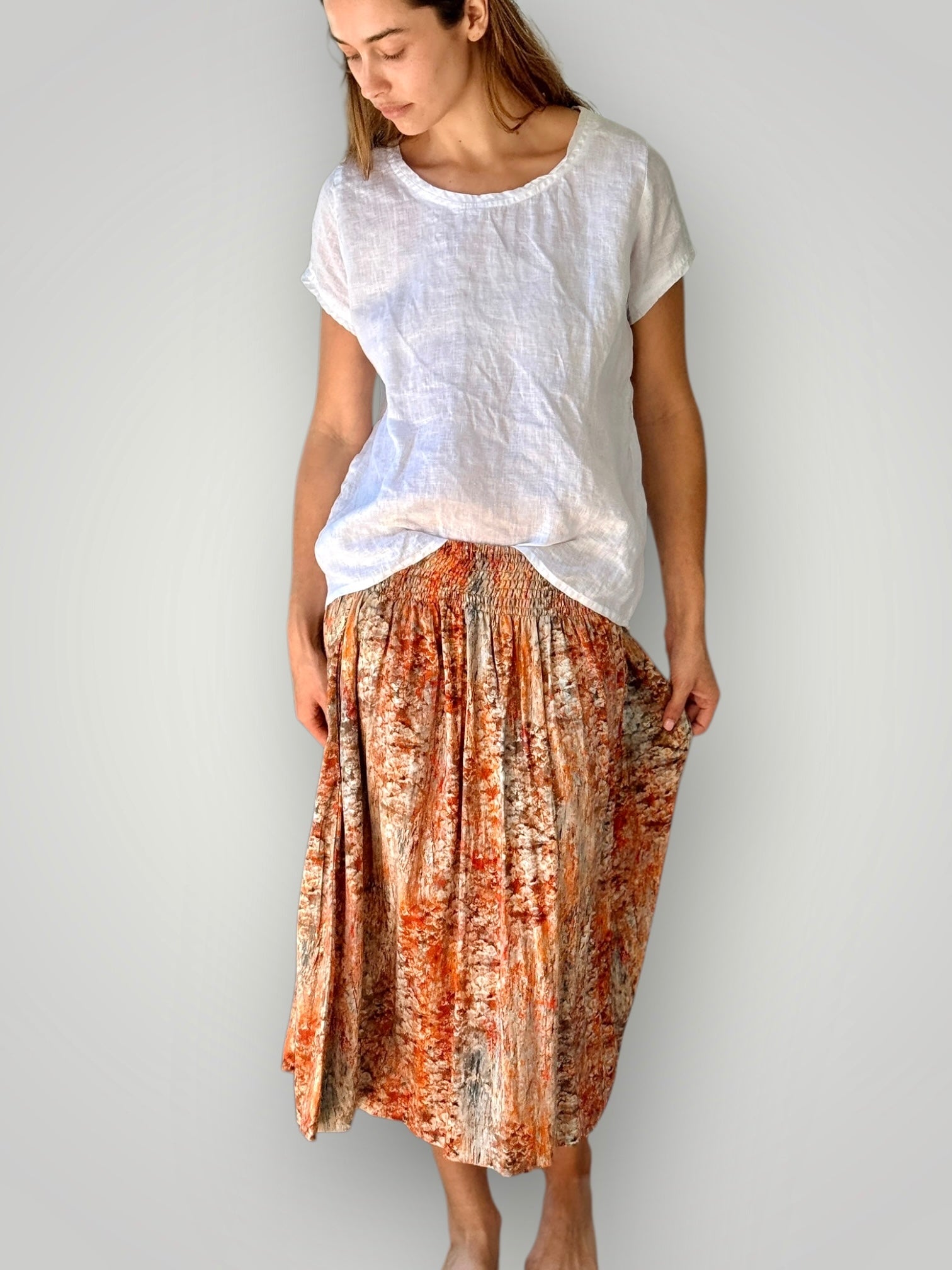 lola skirt - sunset watercolour Apparel