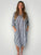 elena shirtdress - charcoal stripe linen Apparel