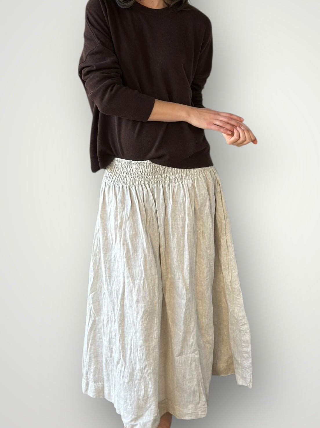 lulu skirt-natural linen Apparel