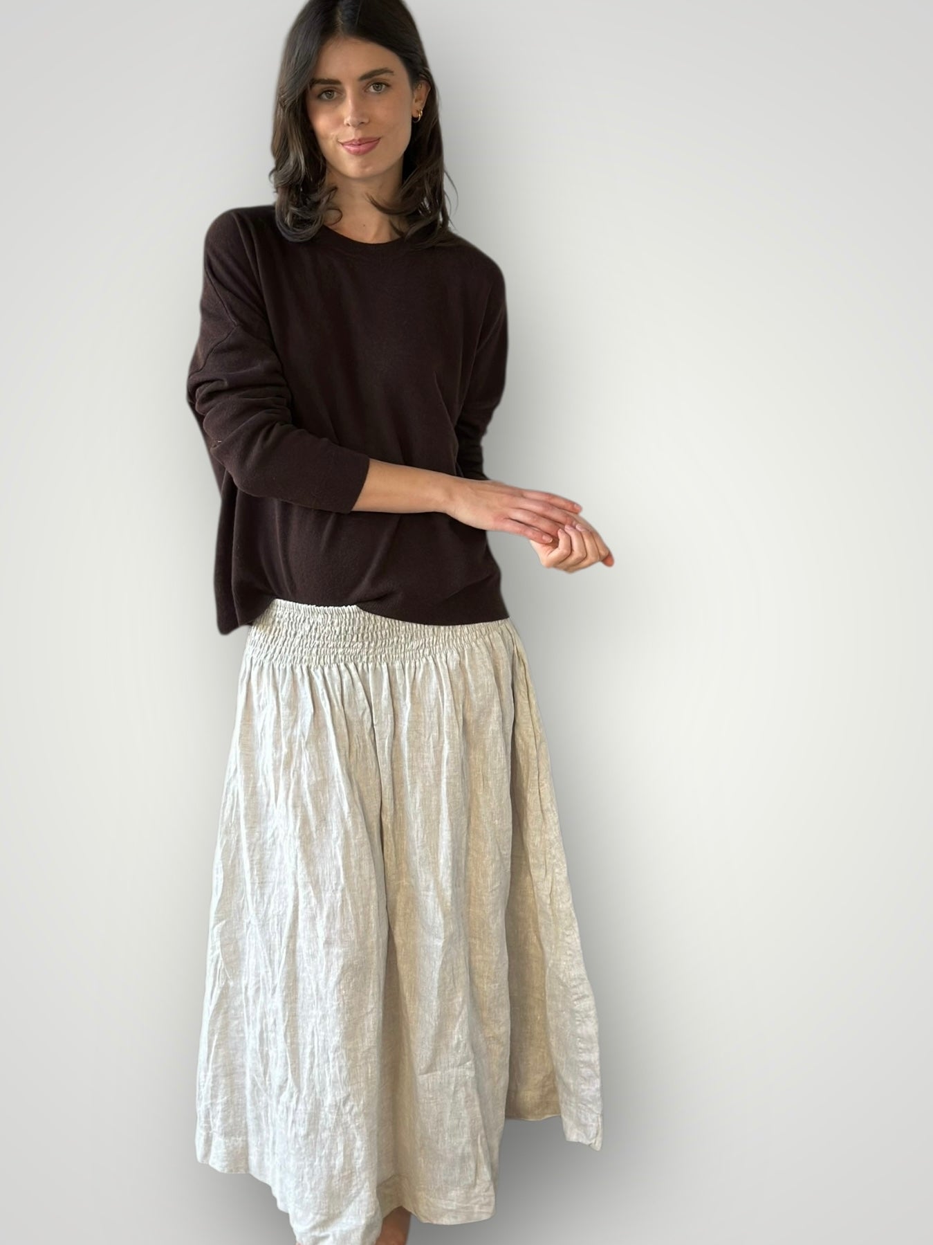 lulu skirt-natural linen Apparel