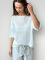 alex top - white cotton pointelle Apparel