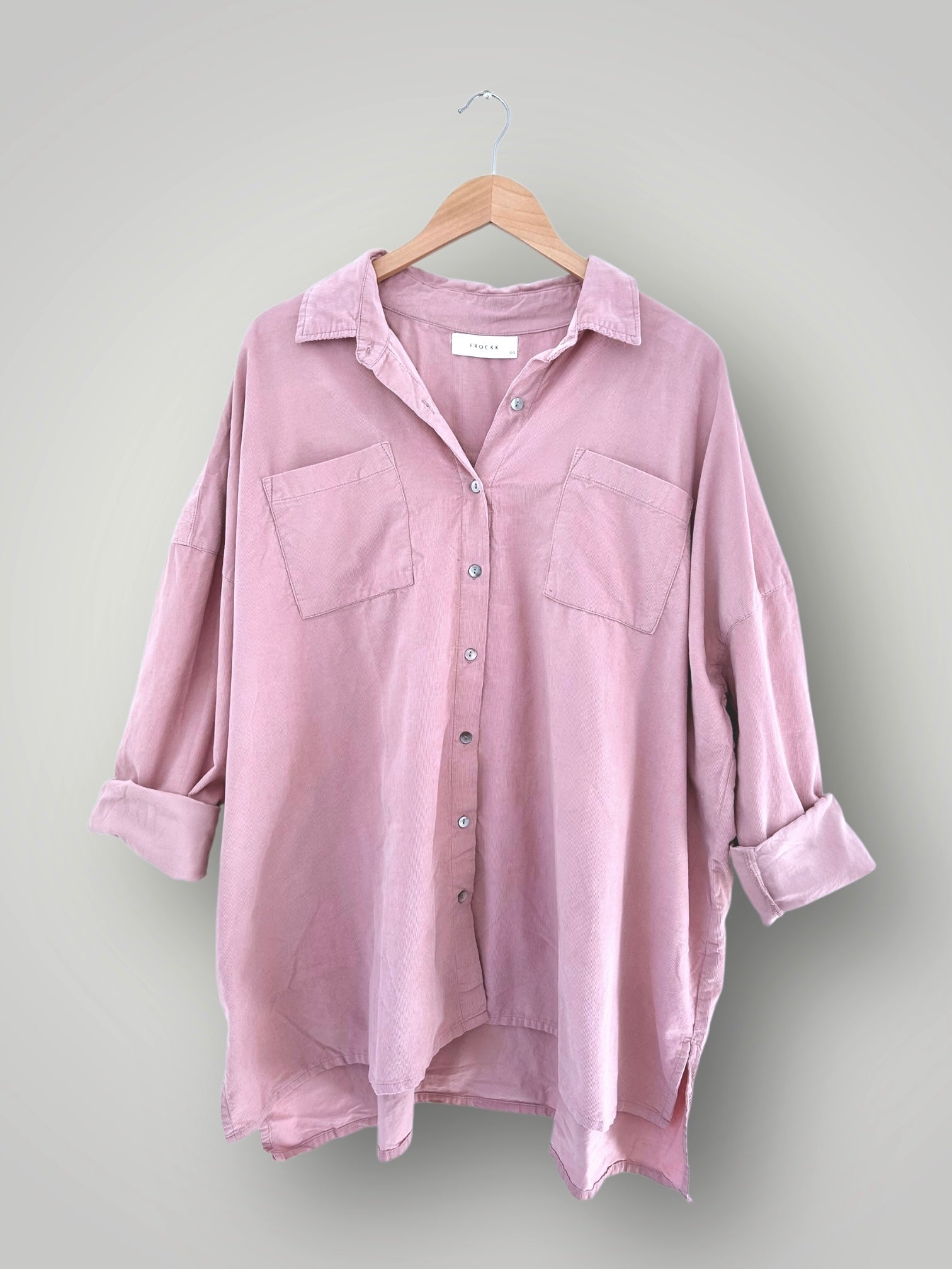 aiden oversized shirt - dusty pink cord Apparel
