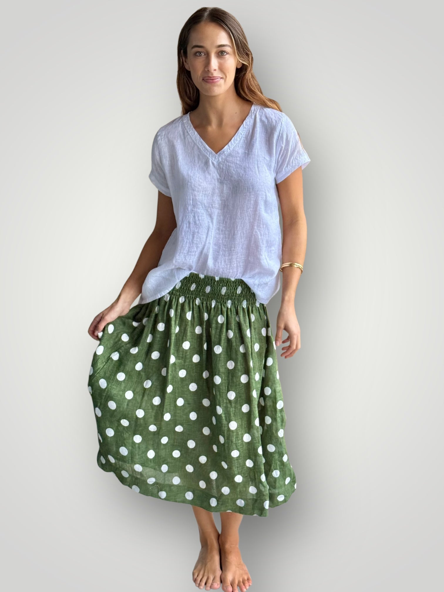 lola skirt - moss spot Apparel