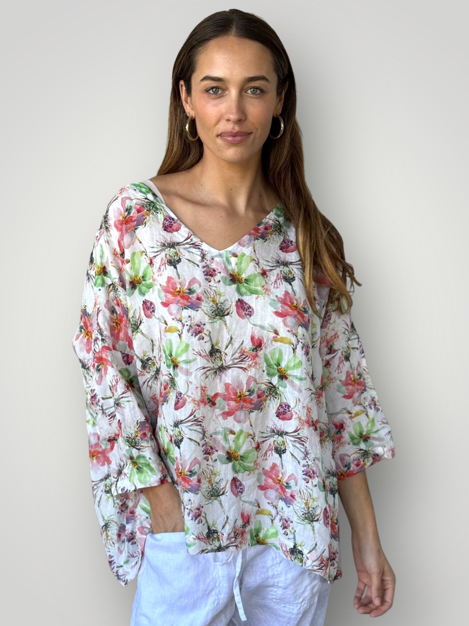 lydia top - flower garden Apparel