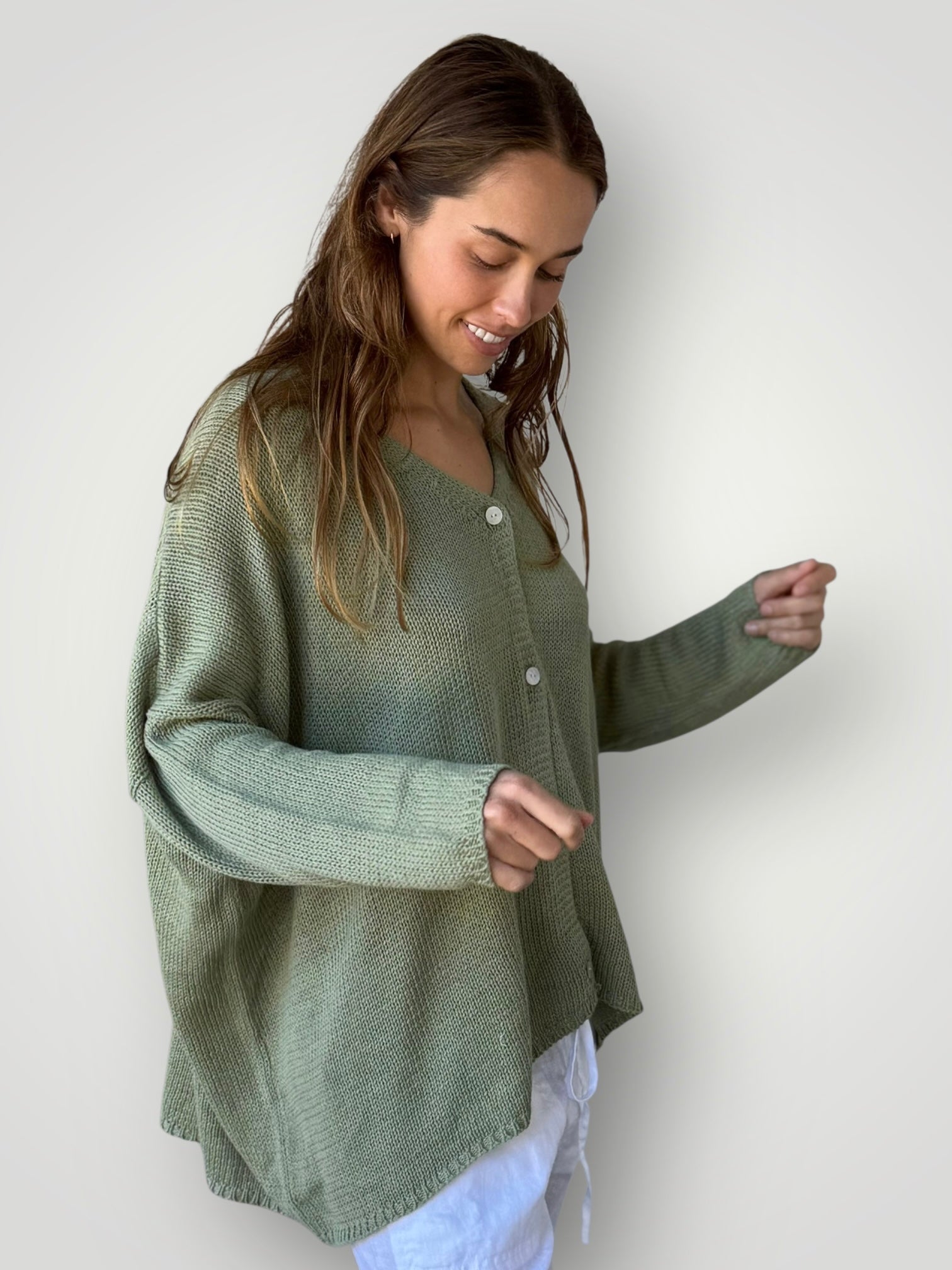 stella cardi- mint cotton knit Apparel