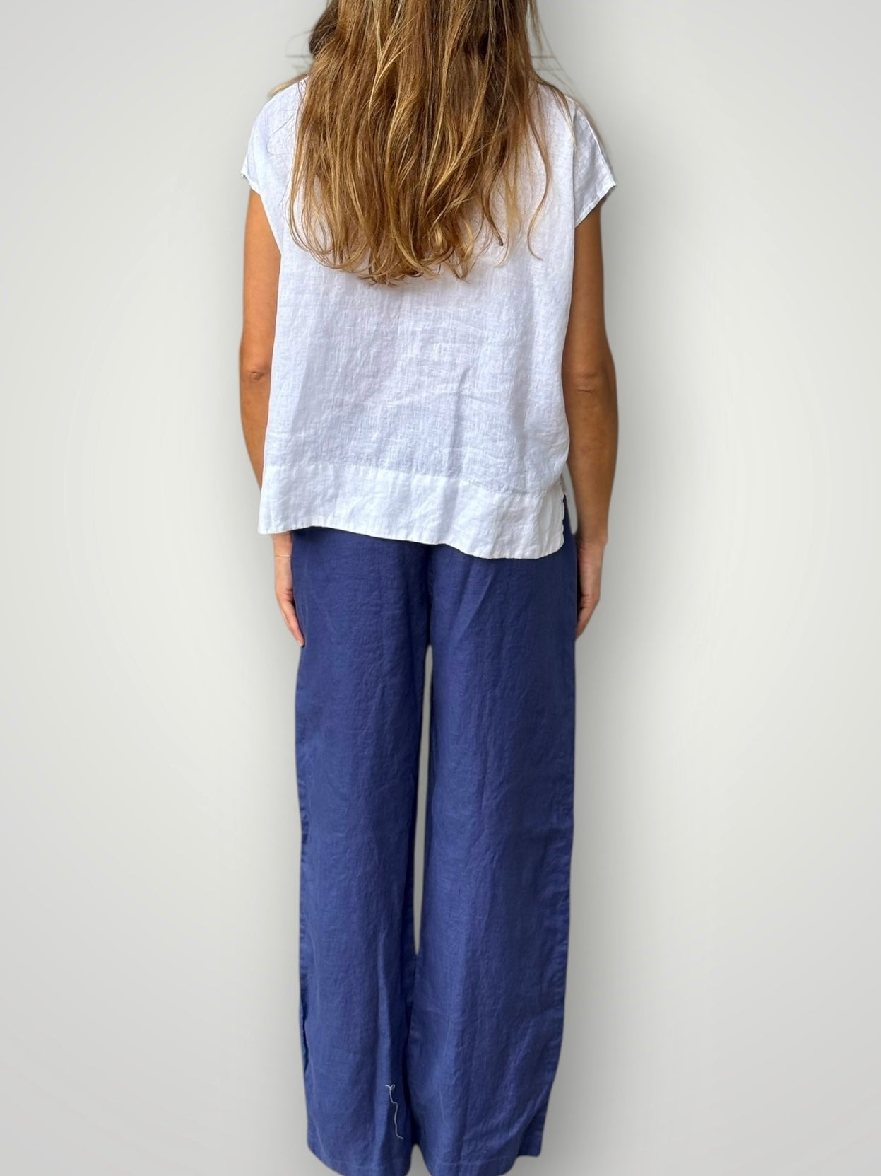 fleur straight leg pants - blue dusk linen Apparel