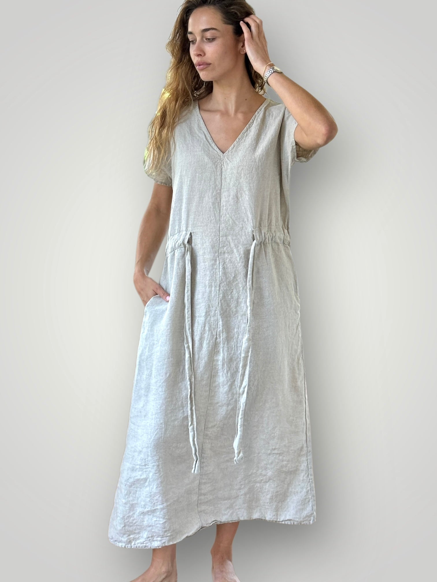harper dress - natural linen Apparel