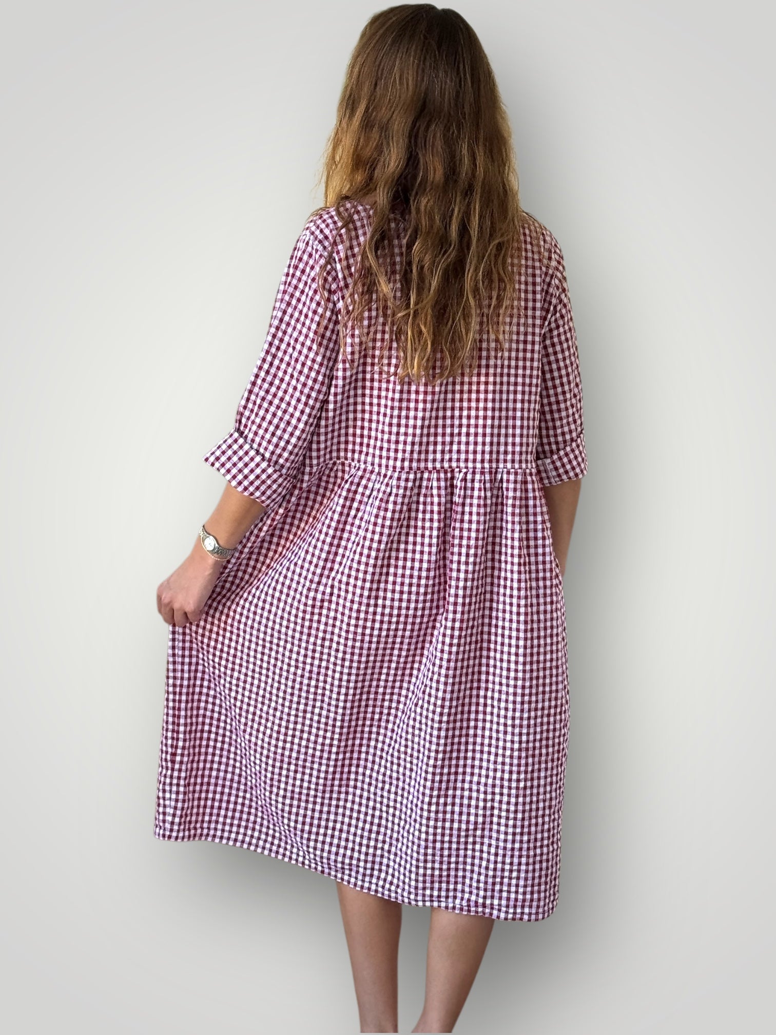 april dress - red gingham cotton Apparel