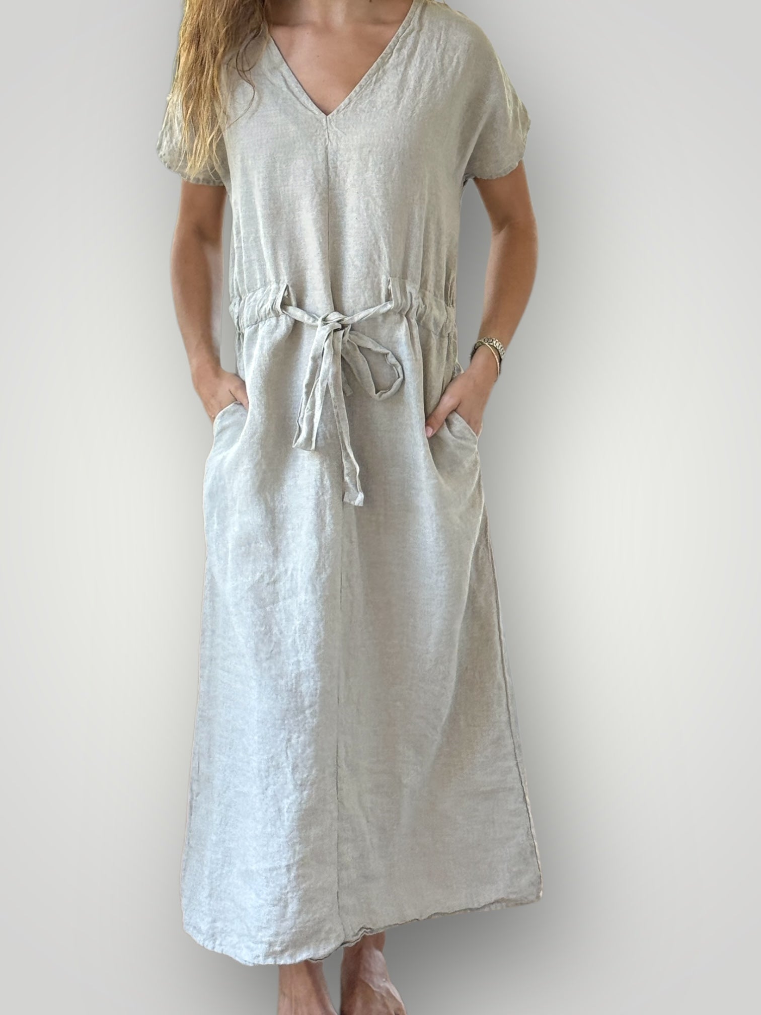 harper dress - natural linen Apparel