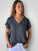 ellie v neck-charcoal linen Apparel
