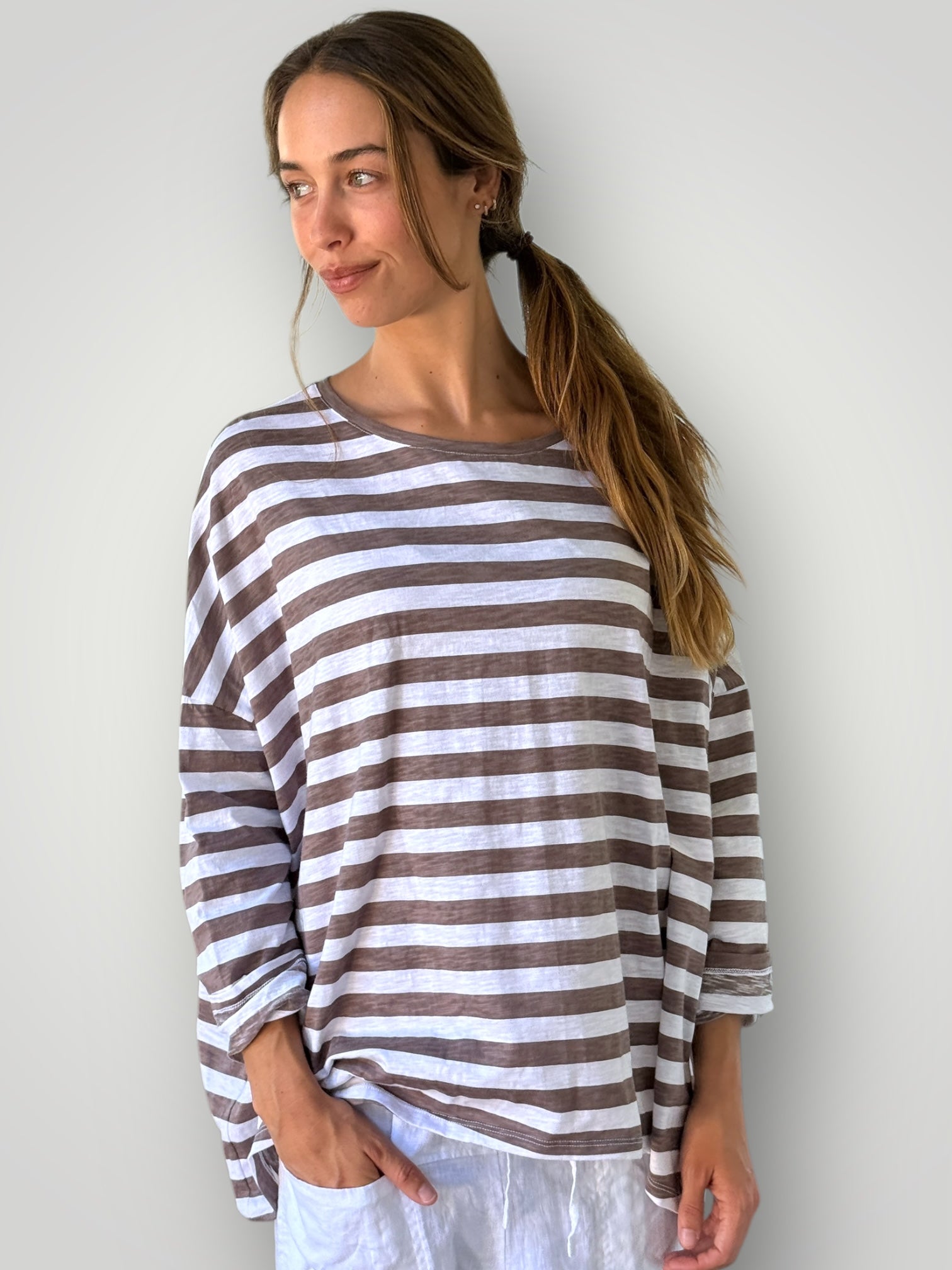 estella top-soil stripe cotton knit Apparel