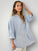 megan shirt -fine blue stripe linen Apparel