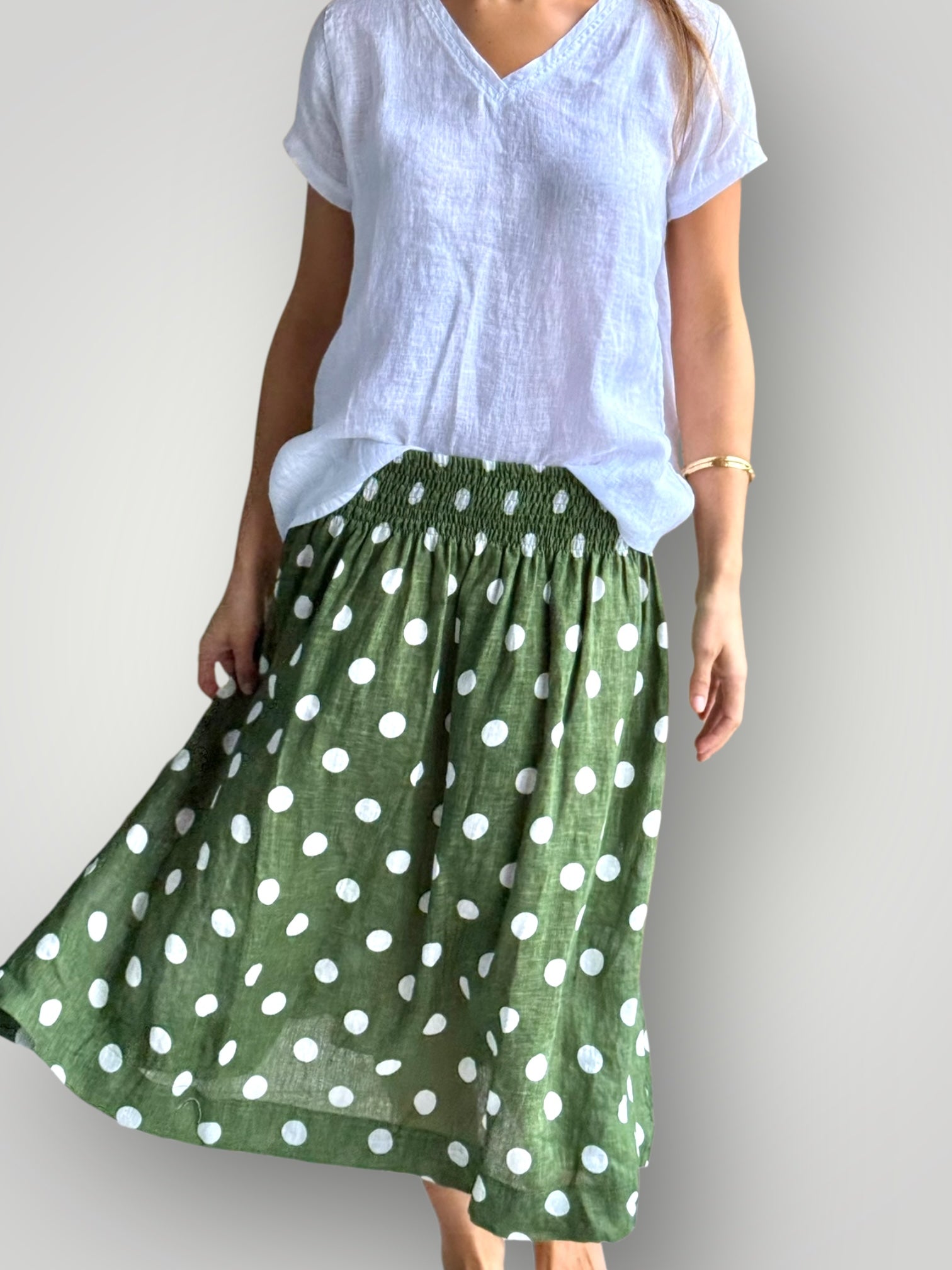 lola skirt - moss spot Apparel