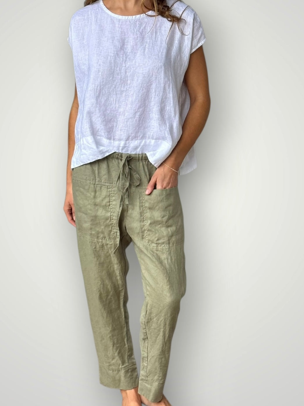 darcy pants - sage linen Apparel