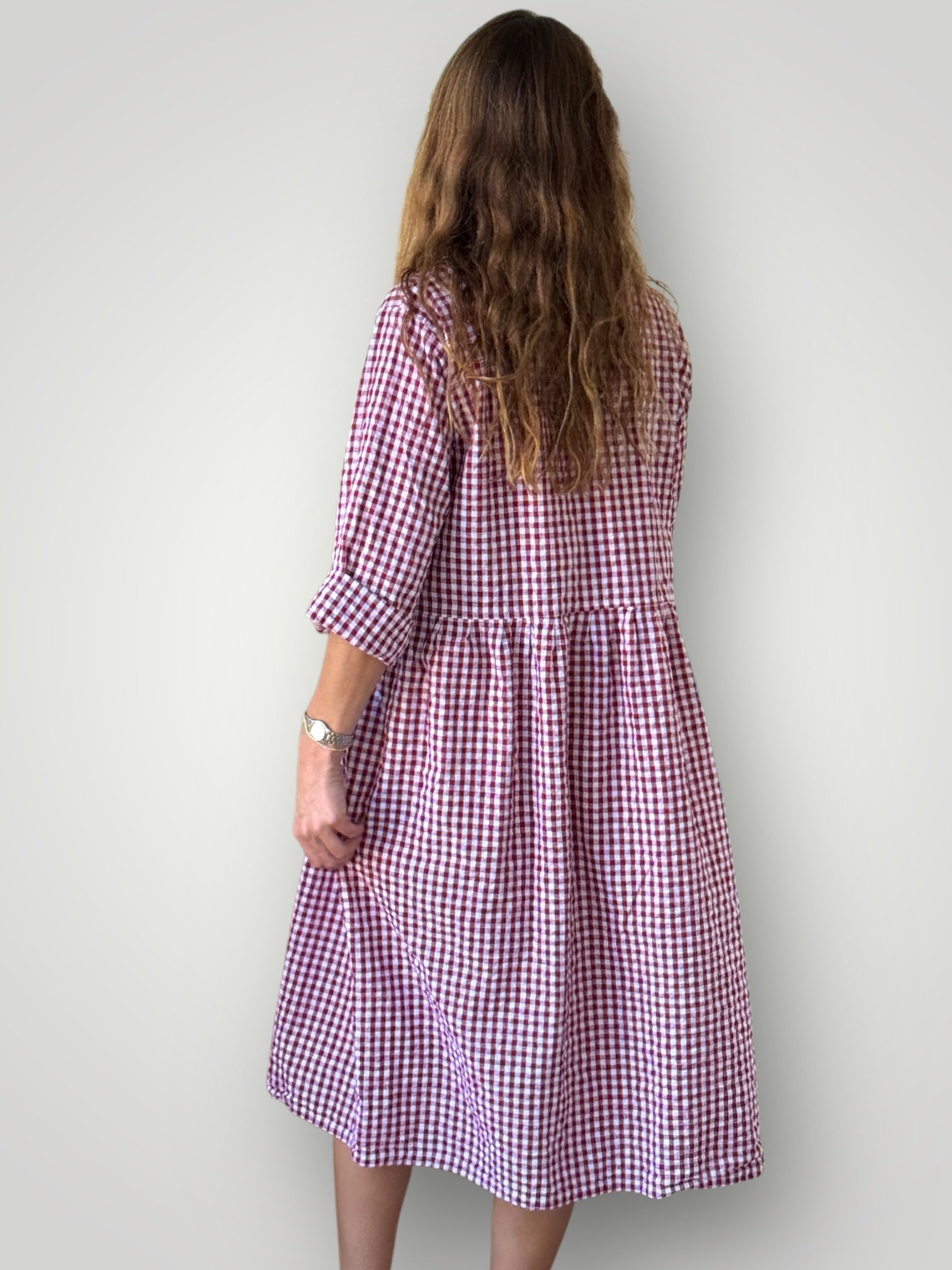 april dress - red gingham cotton Apparel