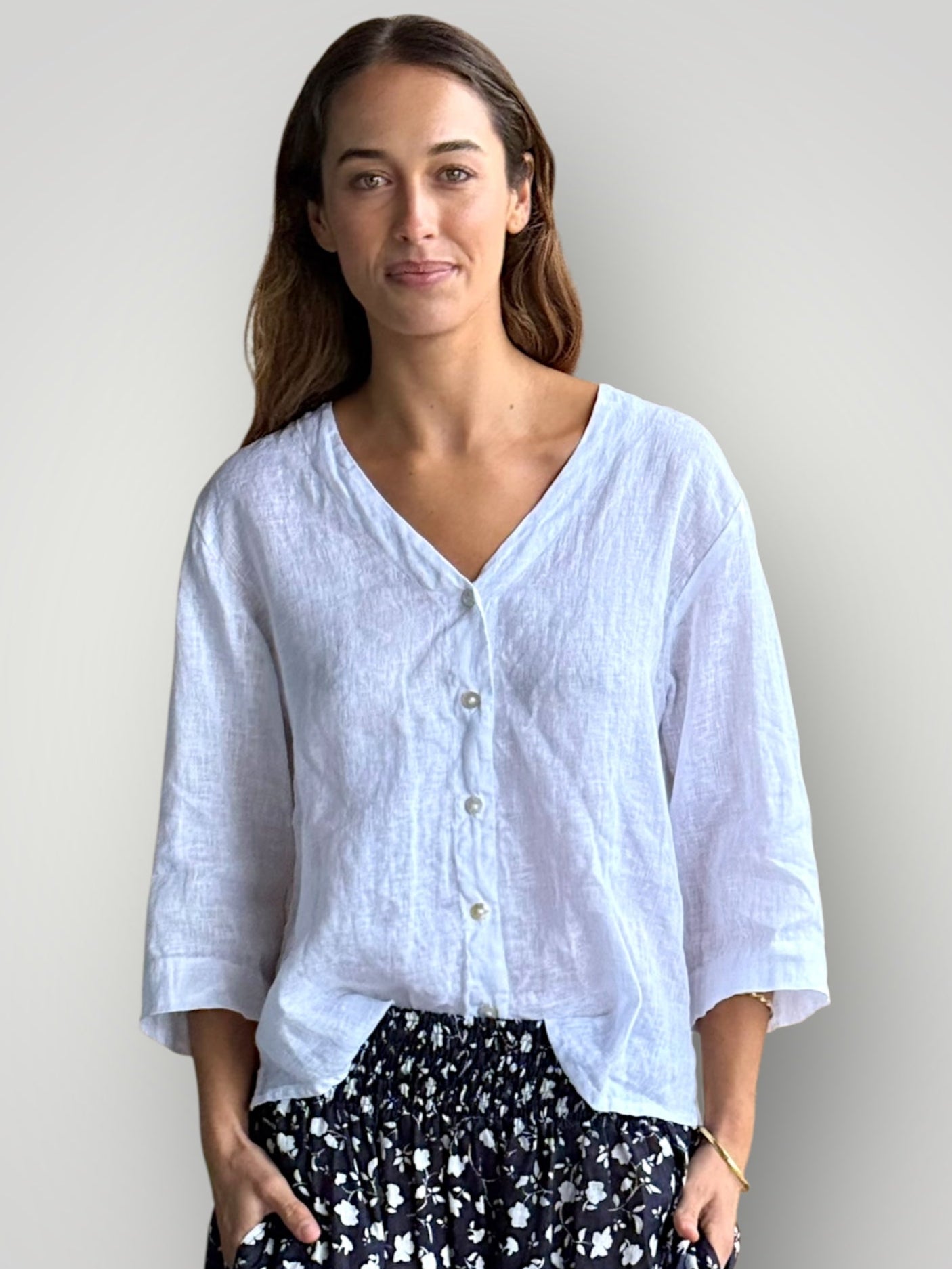raine shirt - white linen Apparel