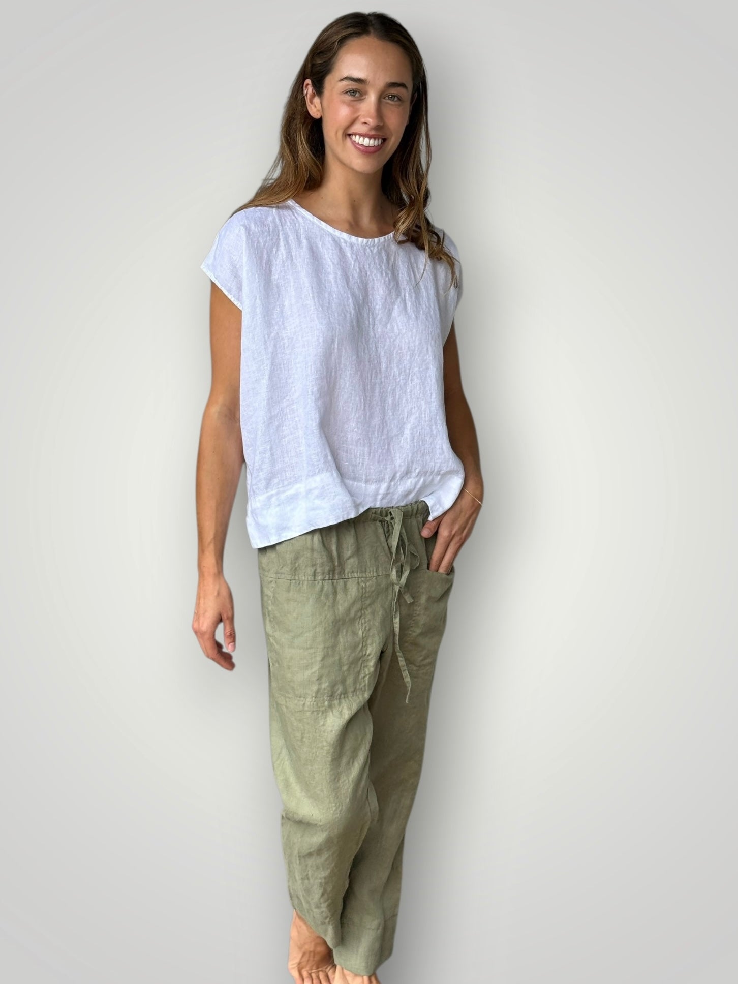 darcy pants - sage linen Apparel