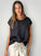 emma top - black linen Apparel