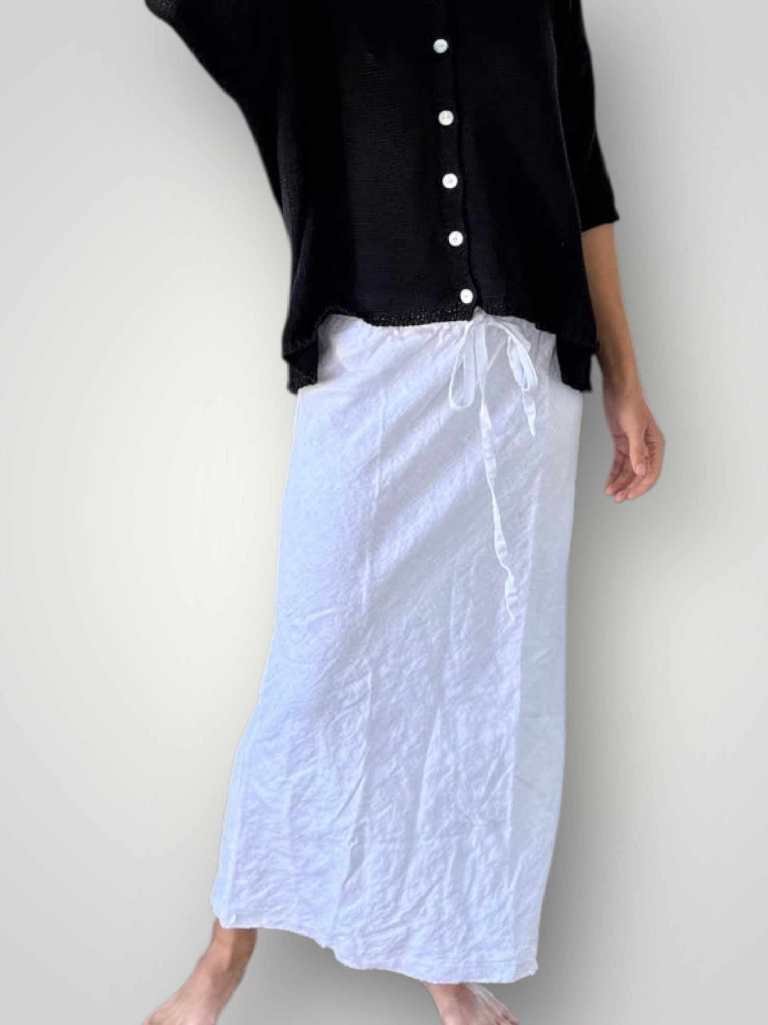 anthea skirt - white linen Apparel