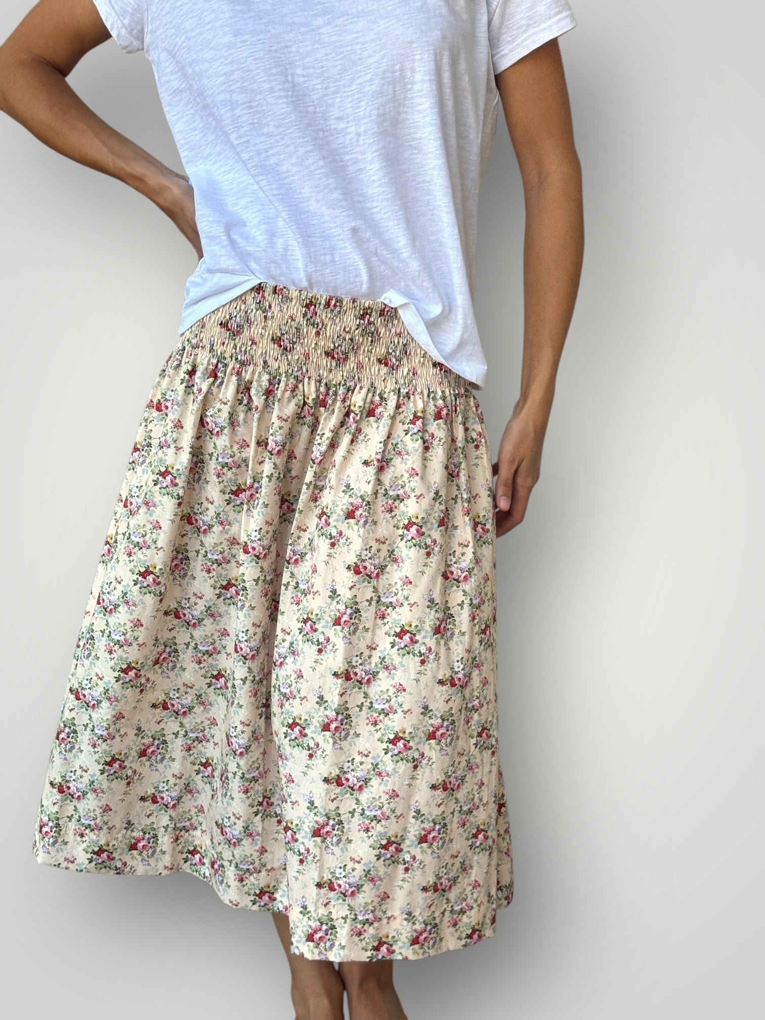 lola skirt - antique floral cotton Apparel