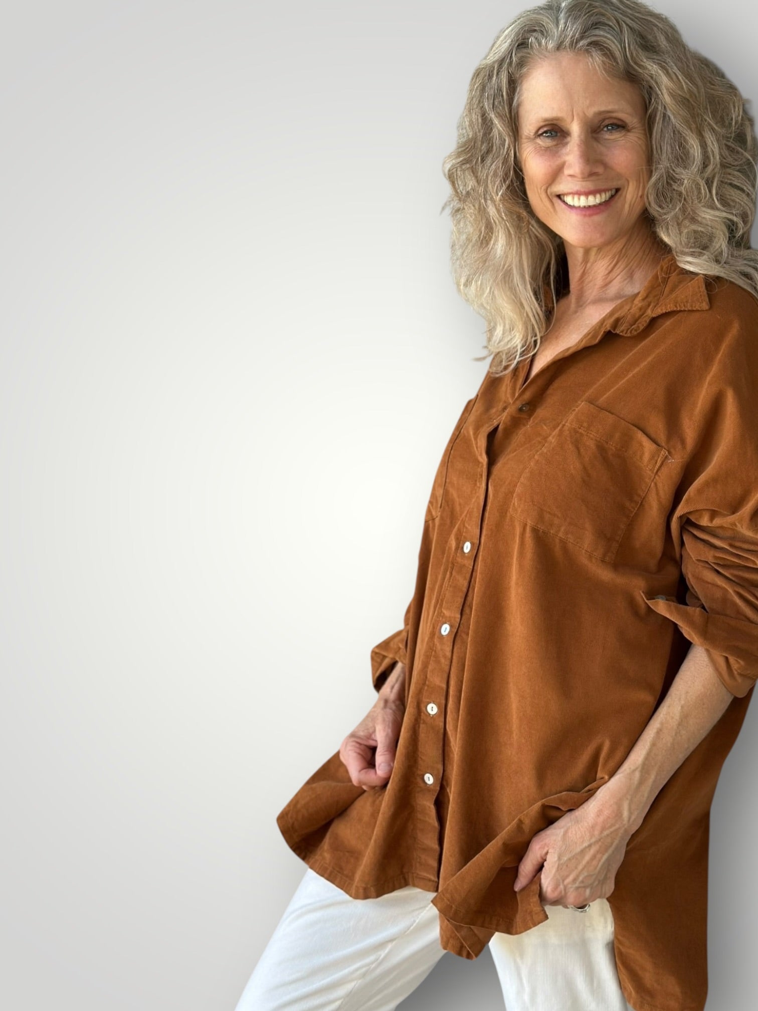aiden oversized shirt -toffee cord Apparel