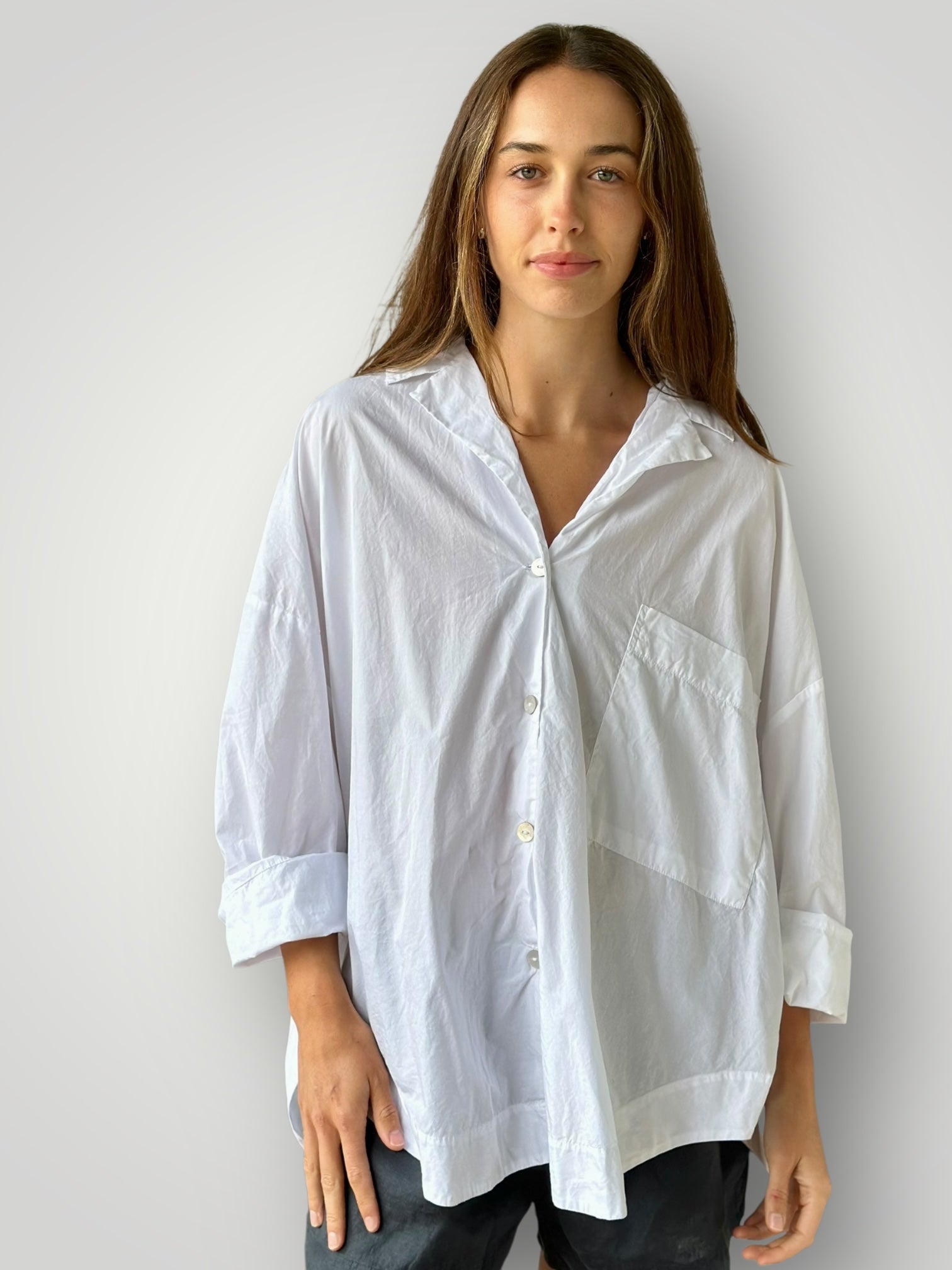 caitlyn shirt - white cotton Apparel